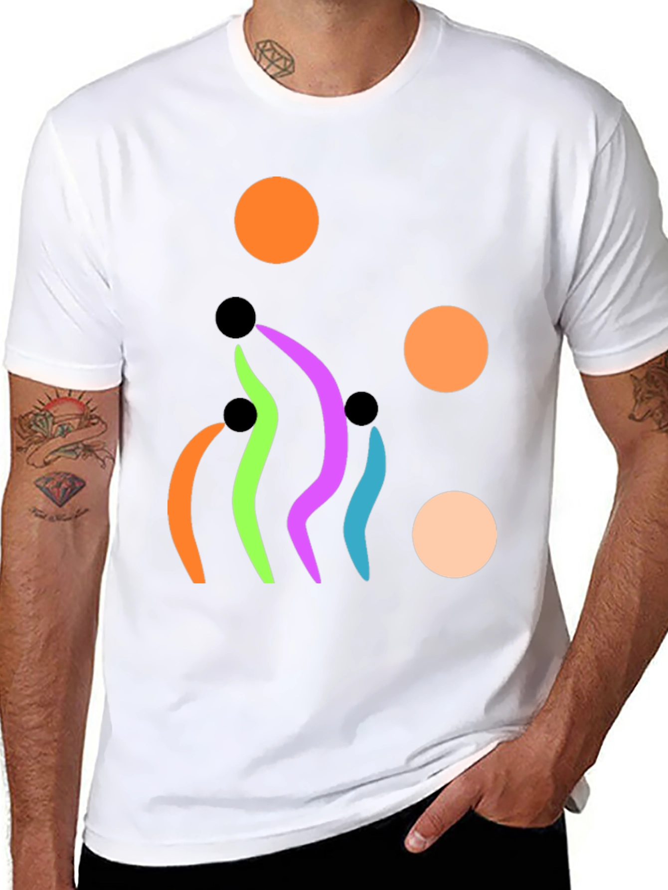 Abstract Graphic Print Black T-Shirt