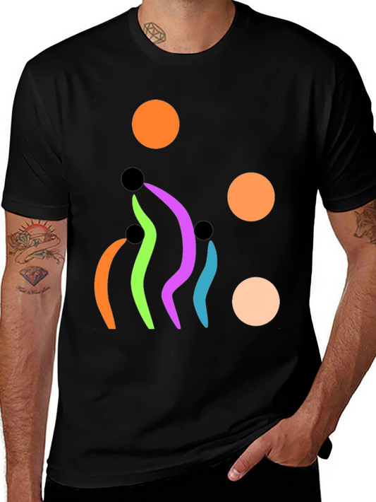 Abstract Graphic Print Black T-Shirt