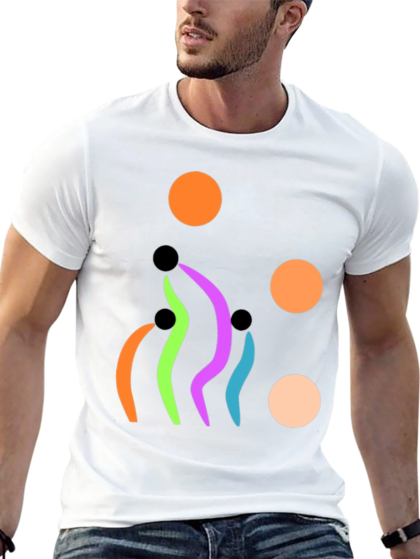 Abstract Graphic Print Black T-Shirt
