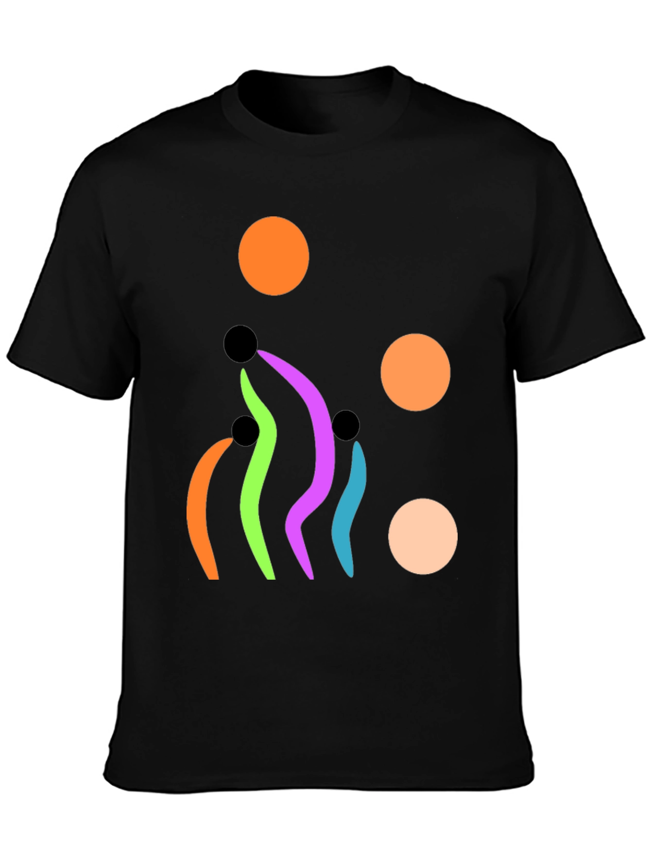 Abstract Graphic Print Black T-Shirt