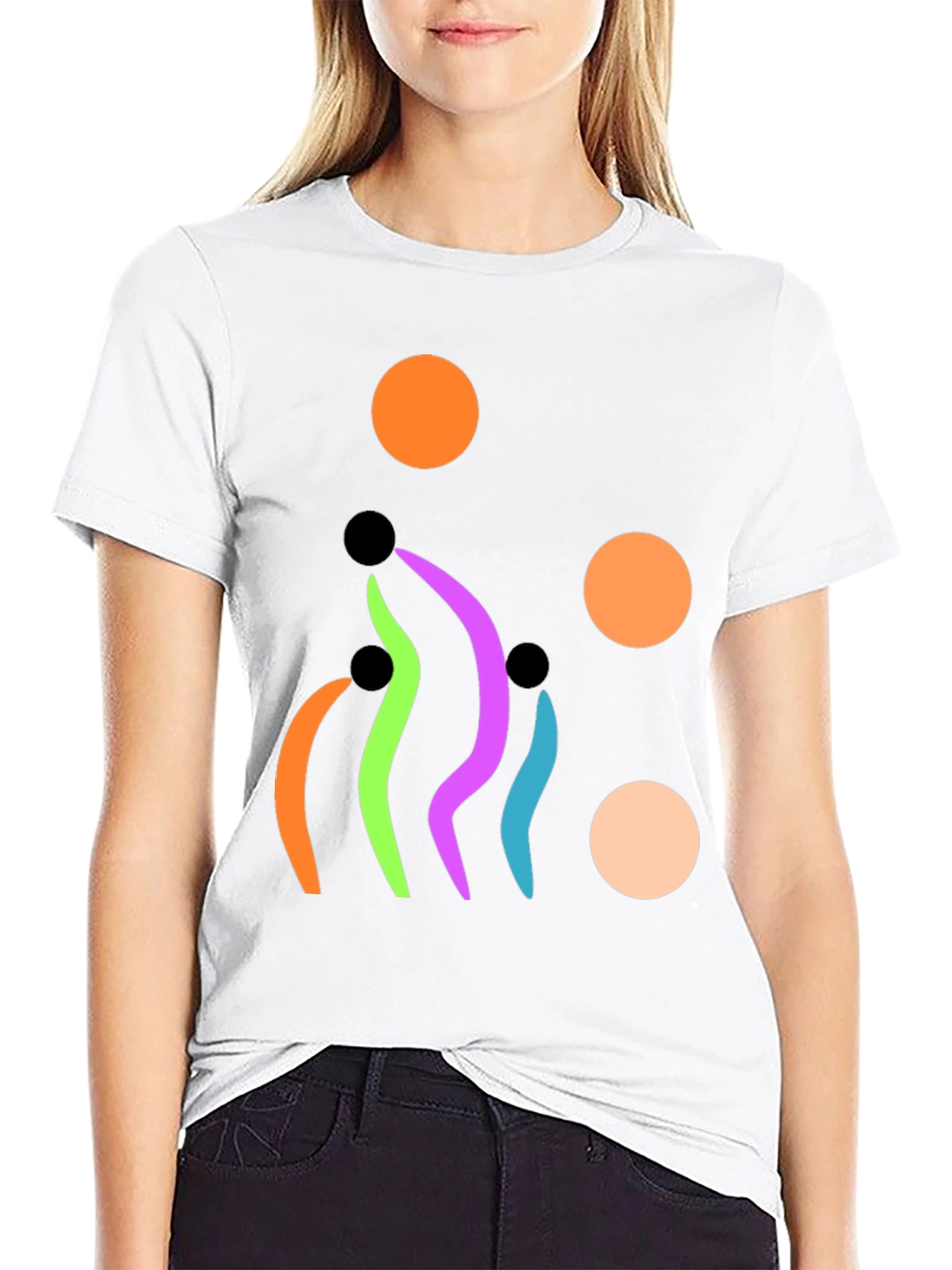 Abstract Graphic Print Black T-Shirt