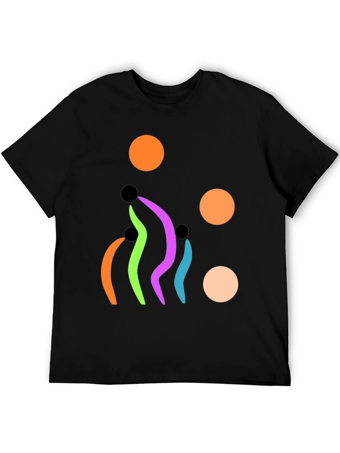 Abstract Graphic Print Black T-Shirt