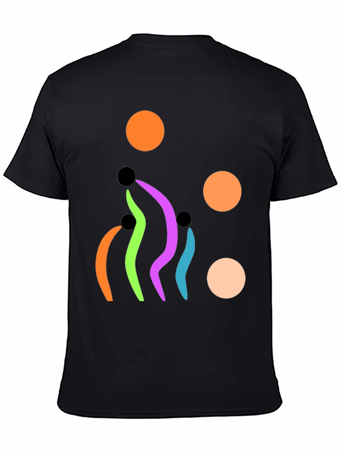 Abstract Graphic Print Black T-Shirt