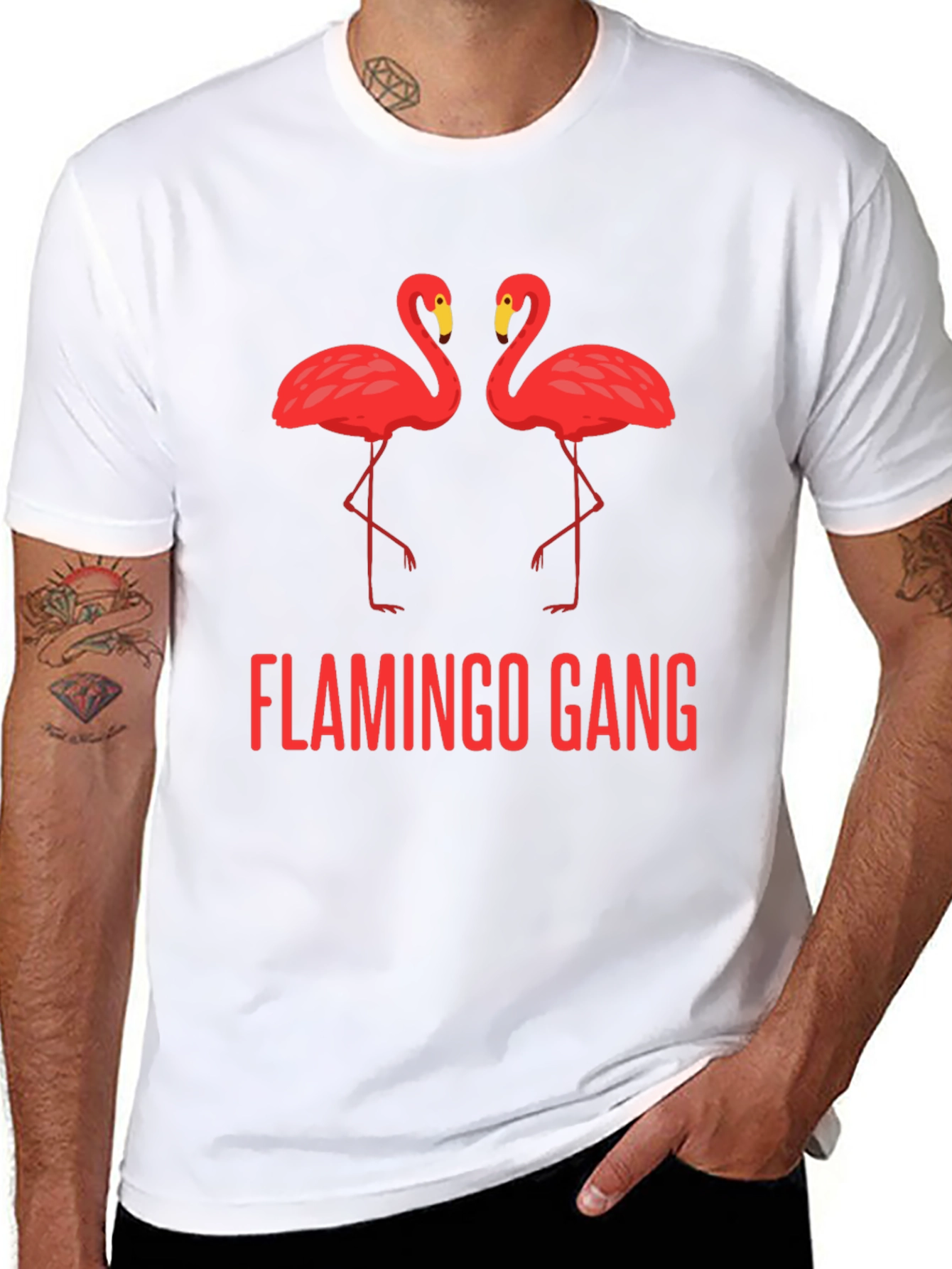 Flamingo Gang Black T-Shirt