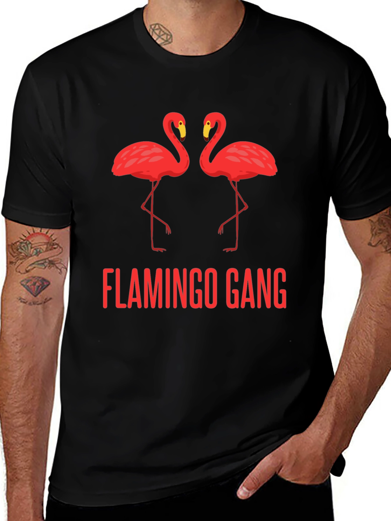 Flamingo Gang Black T-Shirt