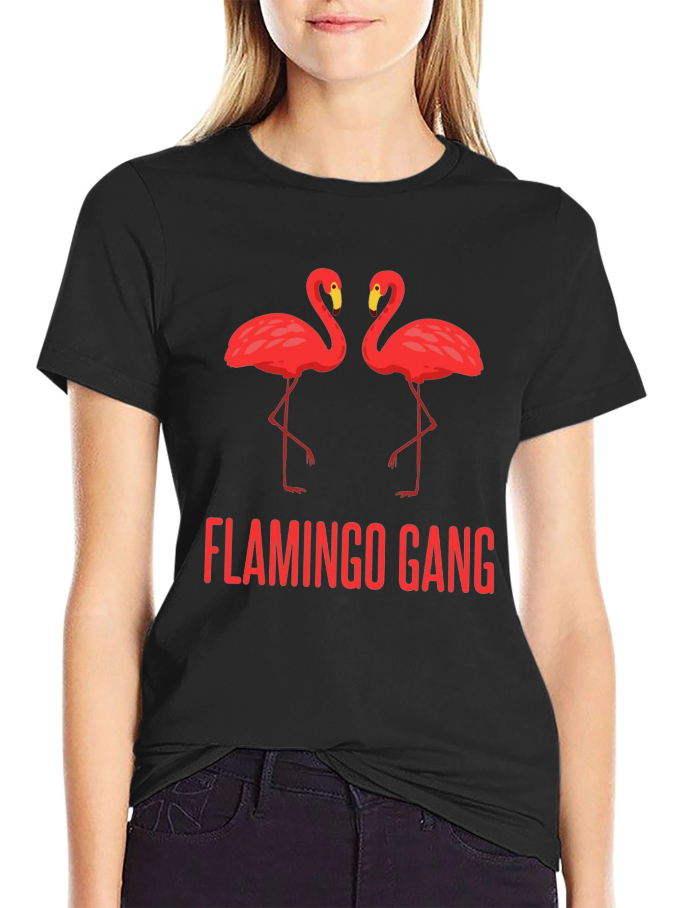 Flamingo Gang Black T-Shirt