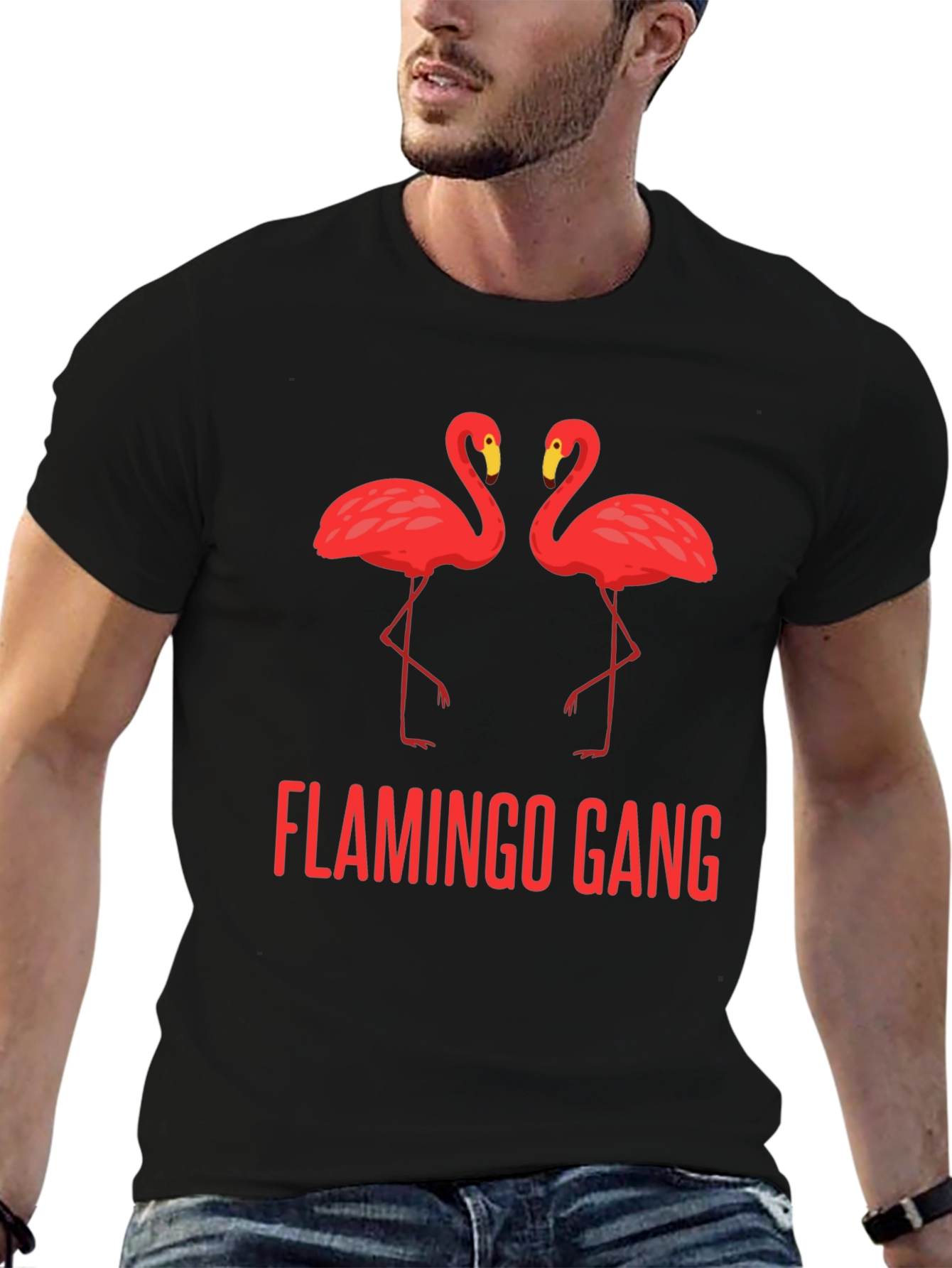 Flamingo Gang Black T-Shirt