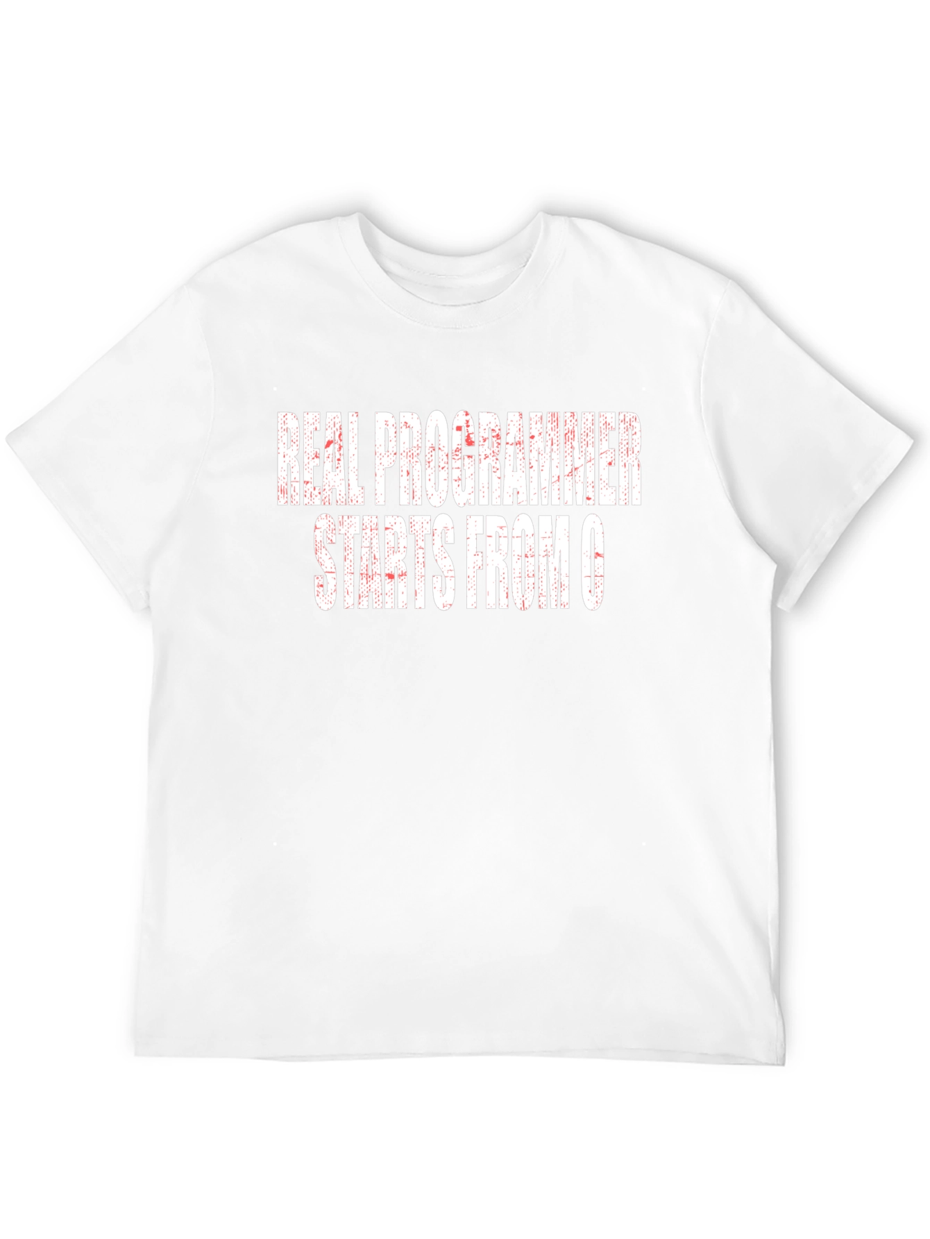 Real Programmer Starts From 0 Funny Black T-Shirt