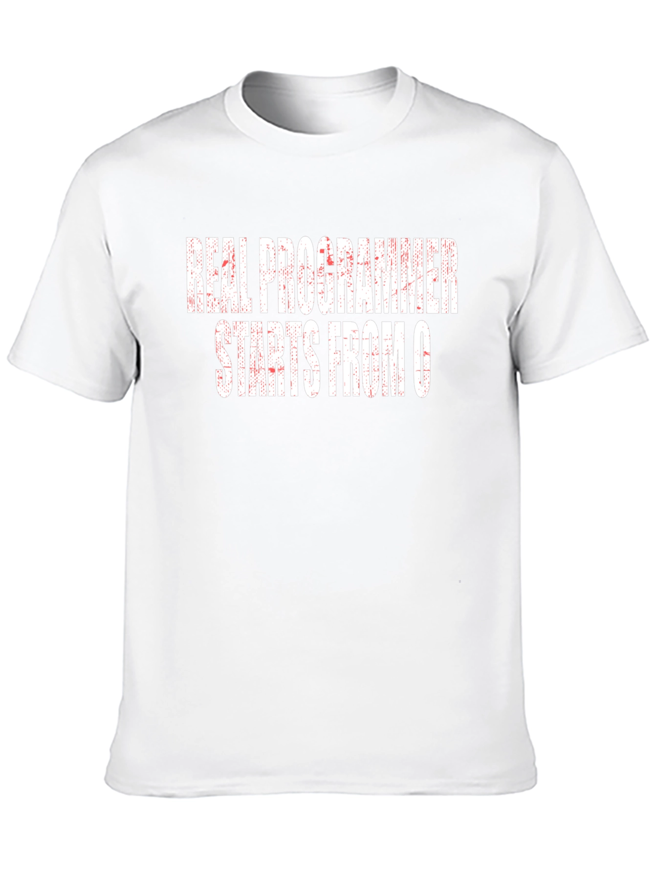 Real Programmer Starts From 0 Funny Black T-Shirt