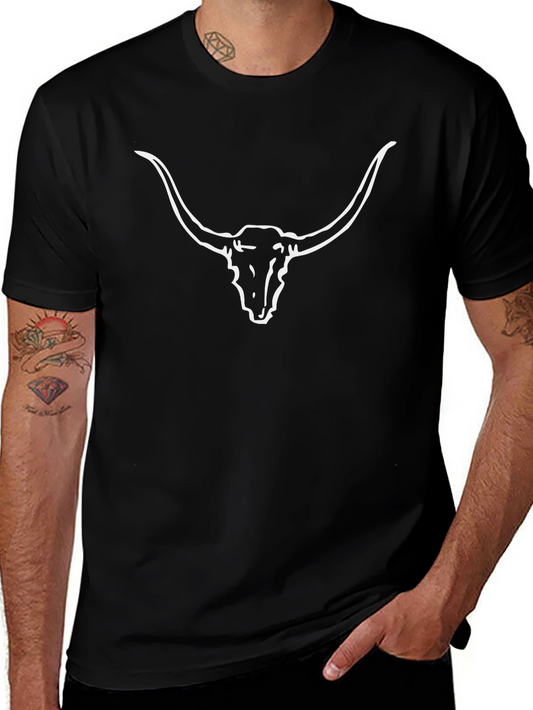 Texas Longhorn Skull Graphic Tee - Black