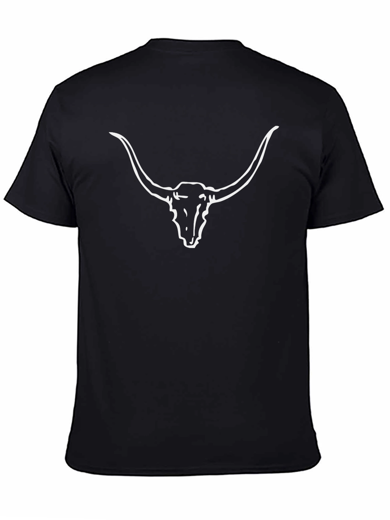 Texas Longhorn Skull Graphic Tee - Black