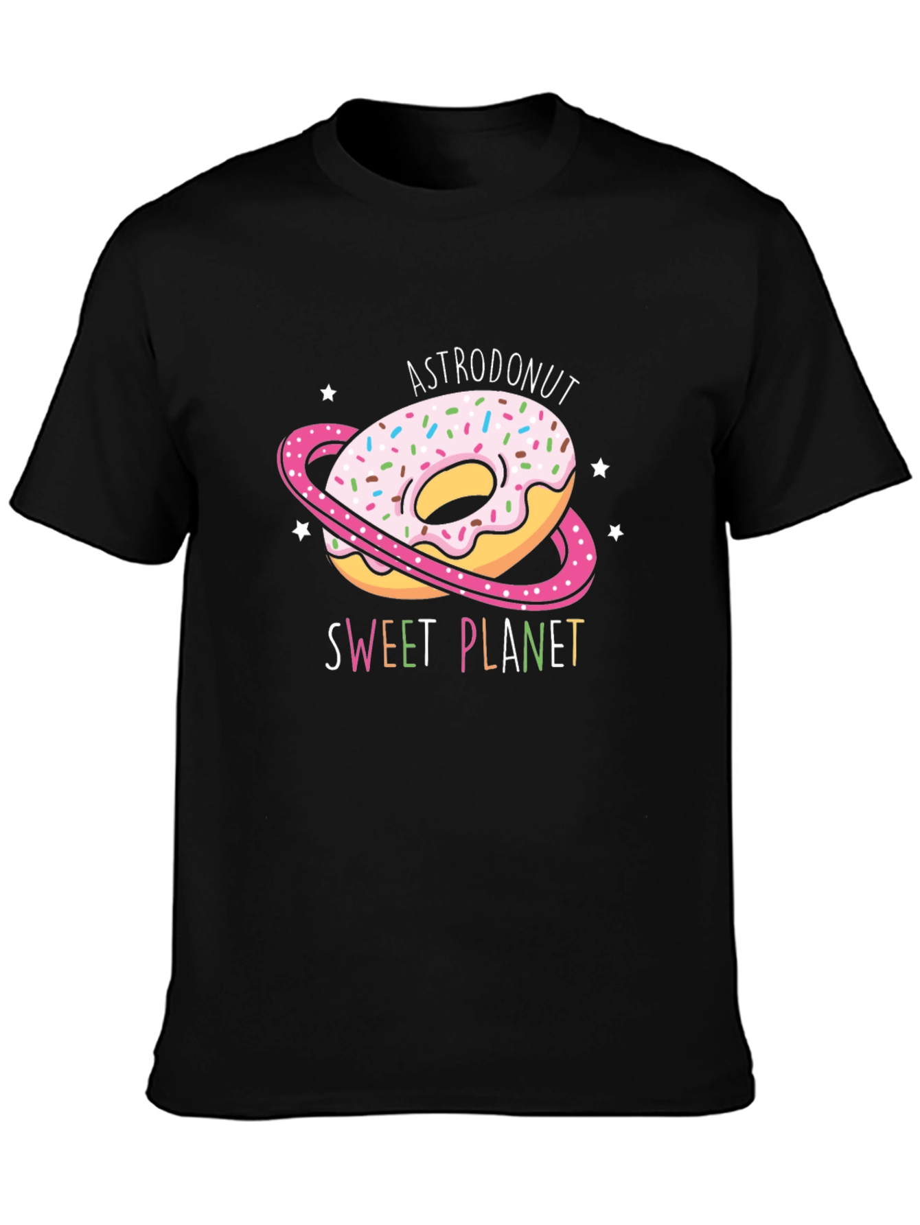 AstroDonut Sweet Planet Black T-Shirt