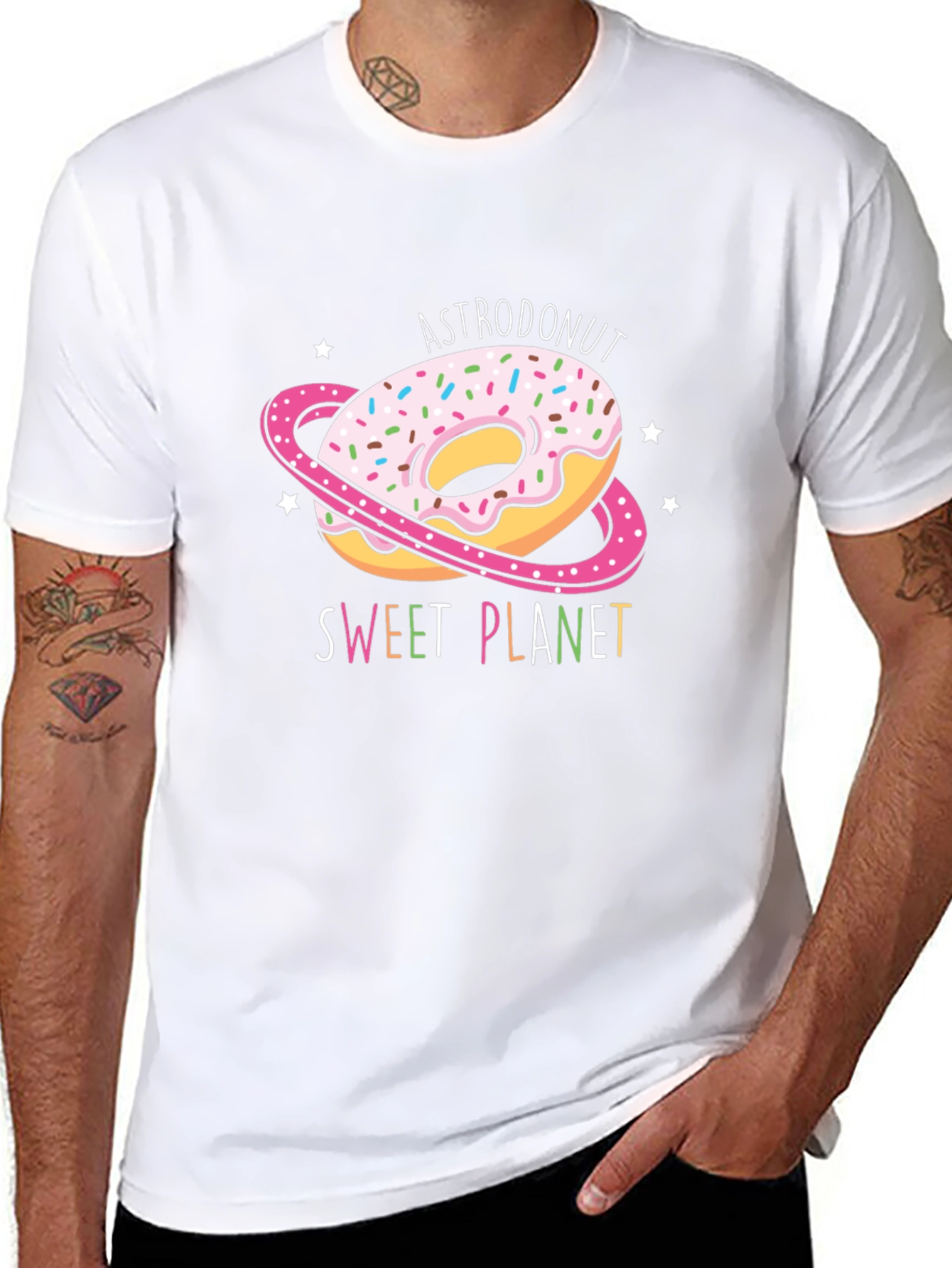 AstroDonut Sweet Planet Black T-Shirt