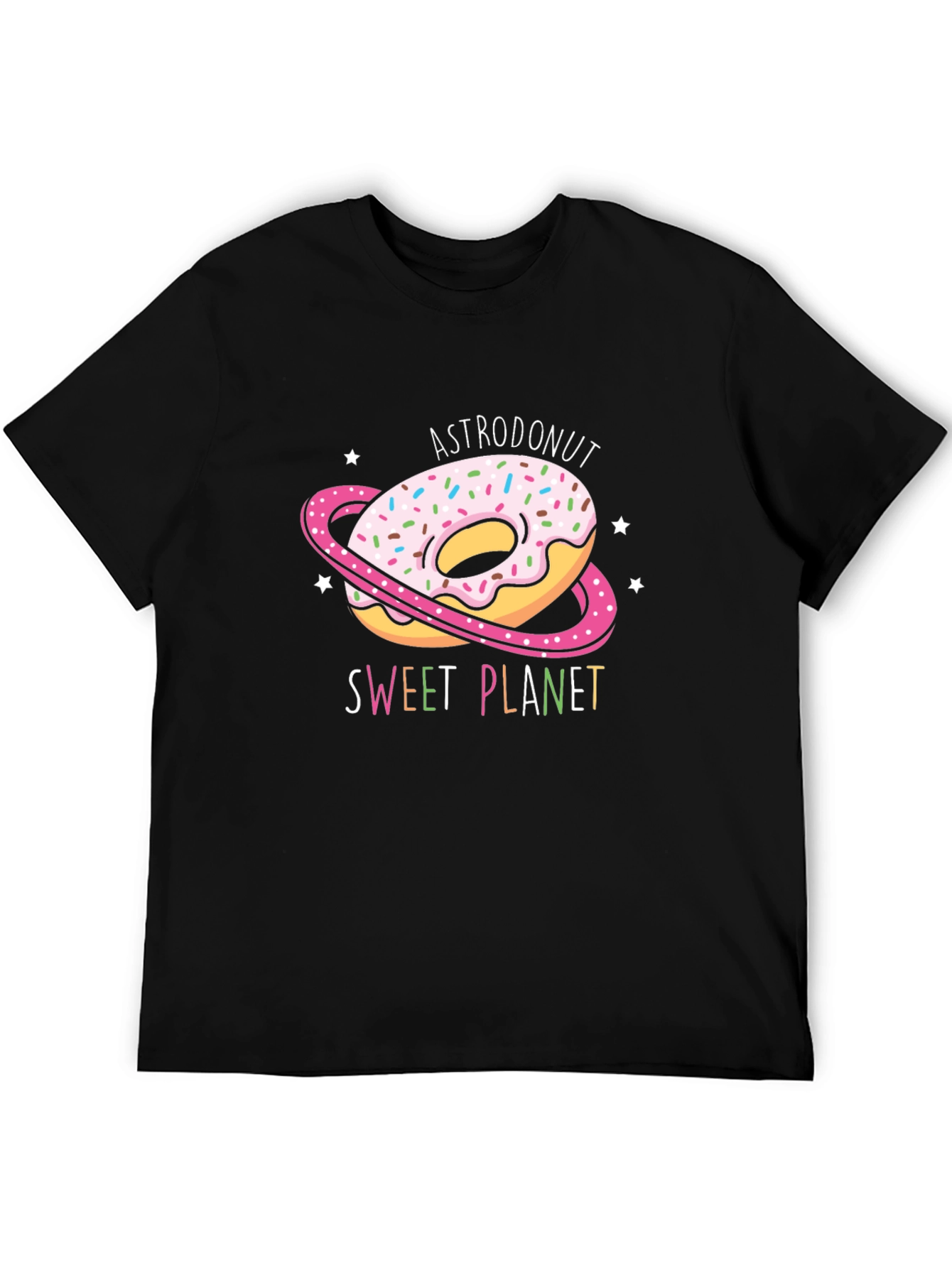 AstroDonut Sweet Planet Black T-Shirt