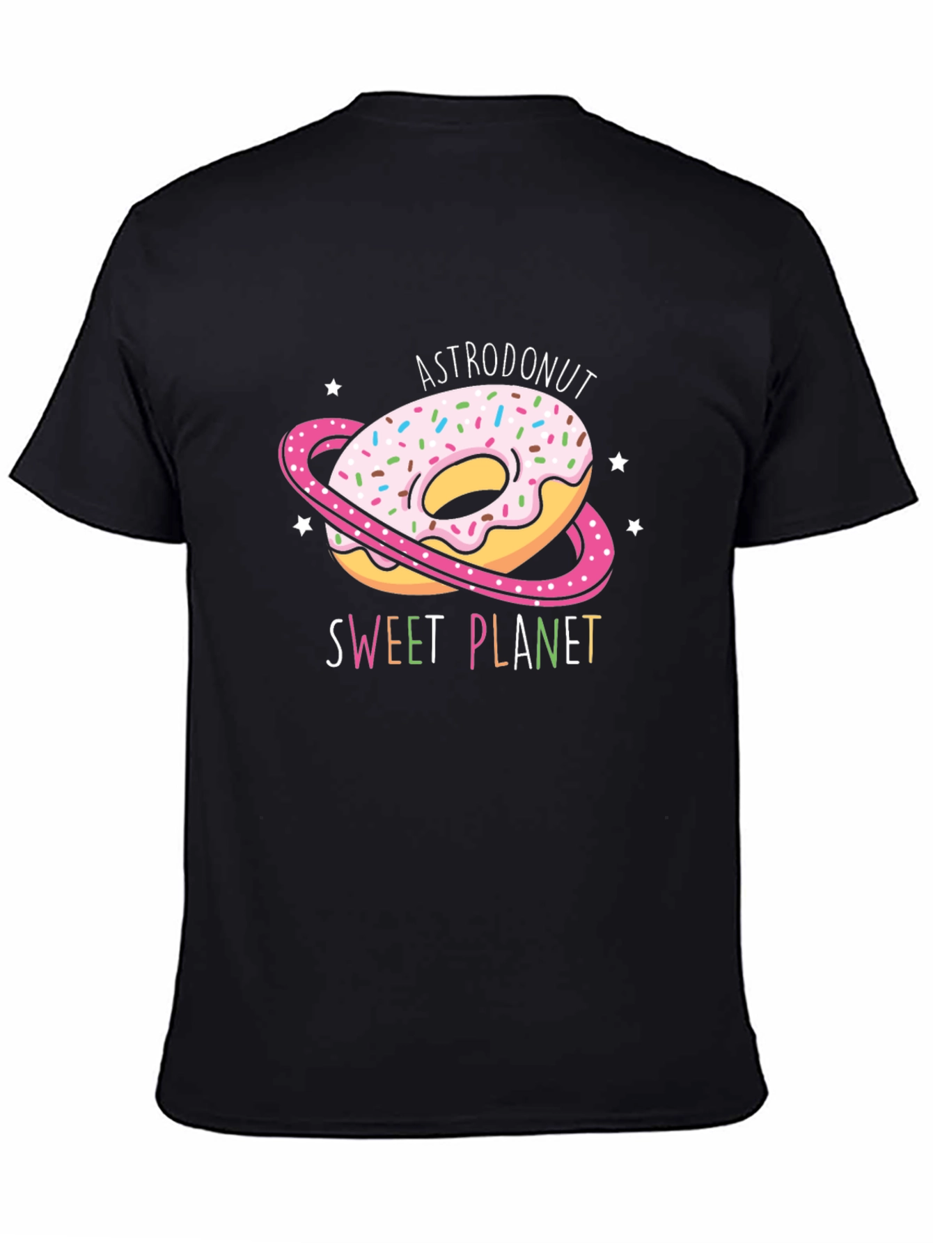 AstroDonut Sweet Planet Black T-Shirt