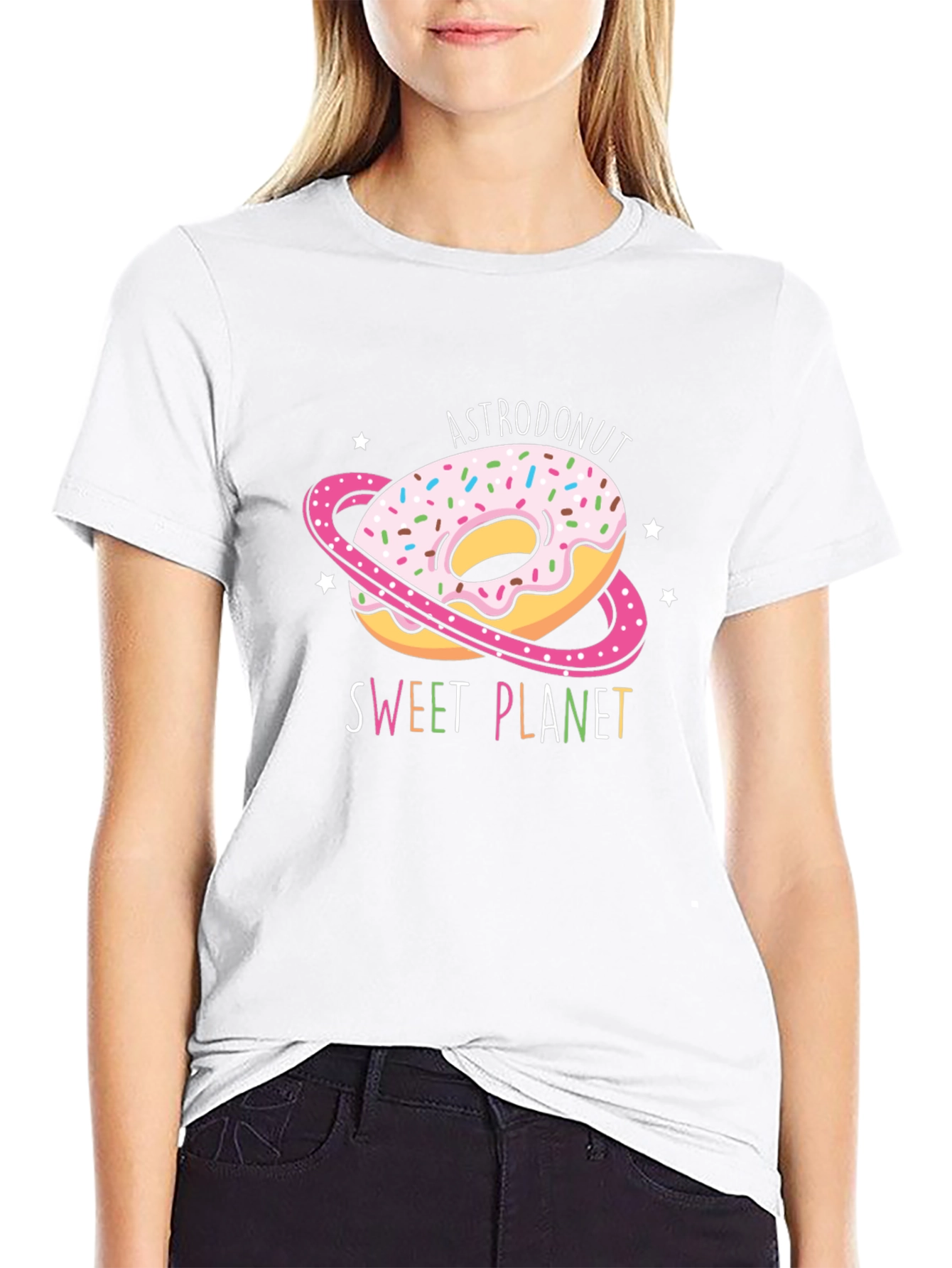 AstroDonut Sweet Planet Black T-Shirt