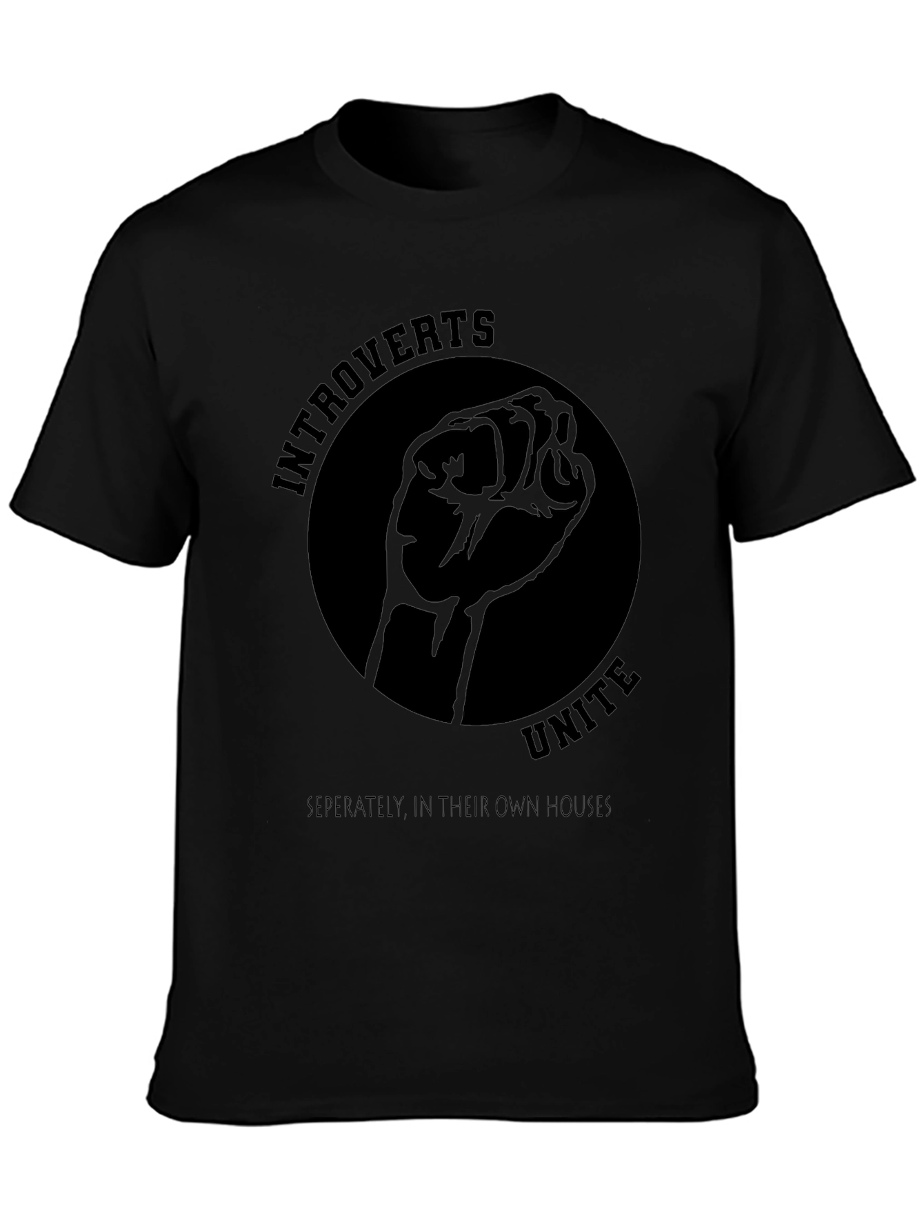 Introverts Unite Black Graphic Tee