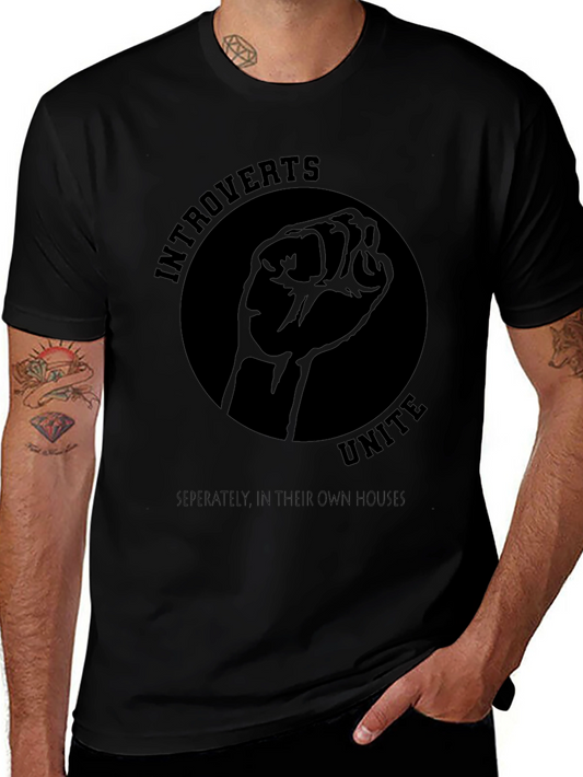 Introverts Unite Black Graphic Tee