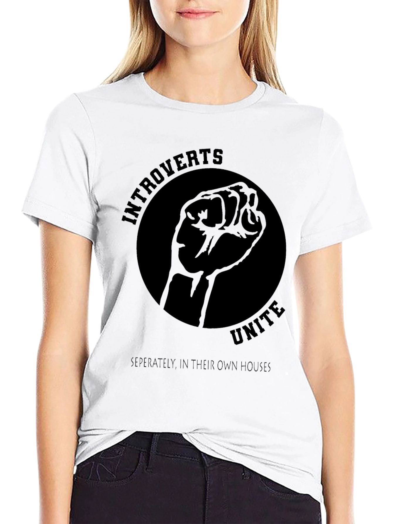 Introverts Unite Black Graphic Tee