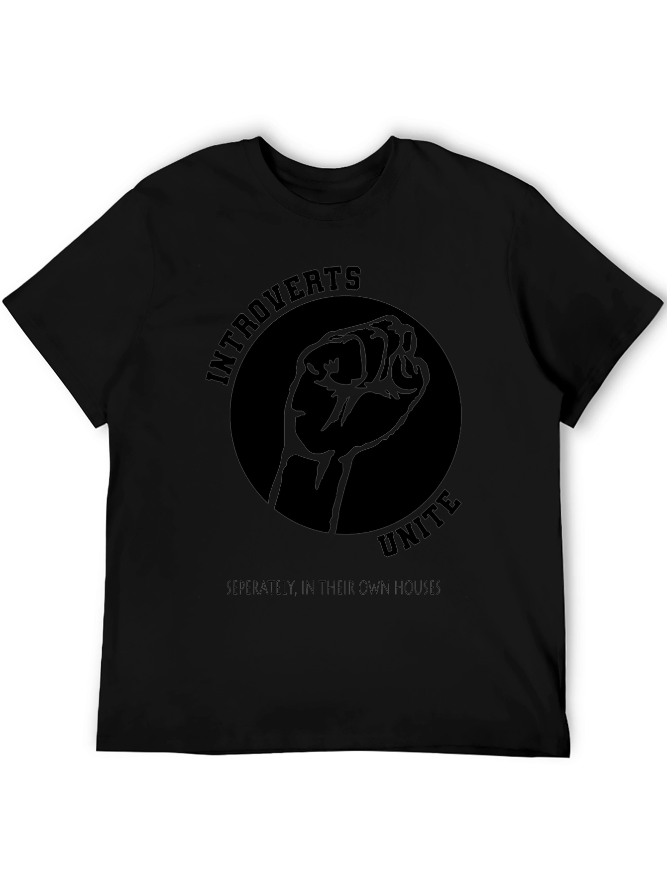 Introverts Unite Black Graphic Tee