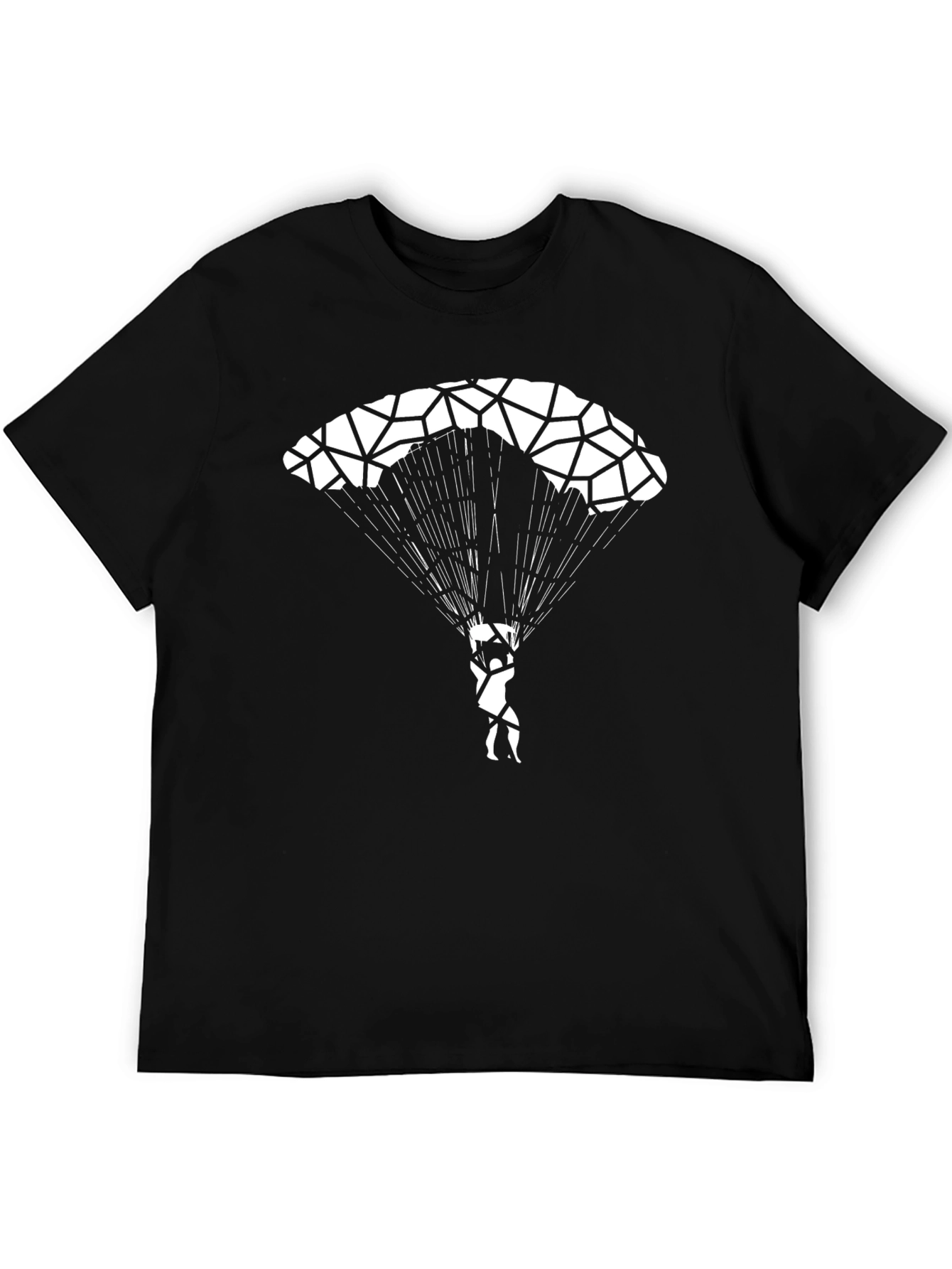 Parachute Graphic Tee - Black Cotton Shirt
