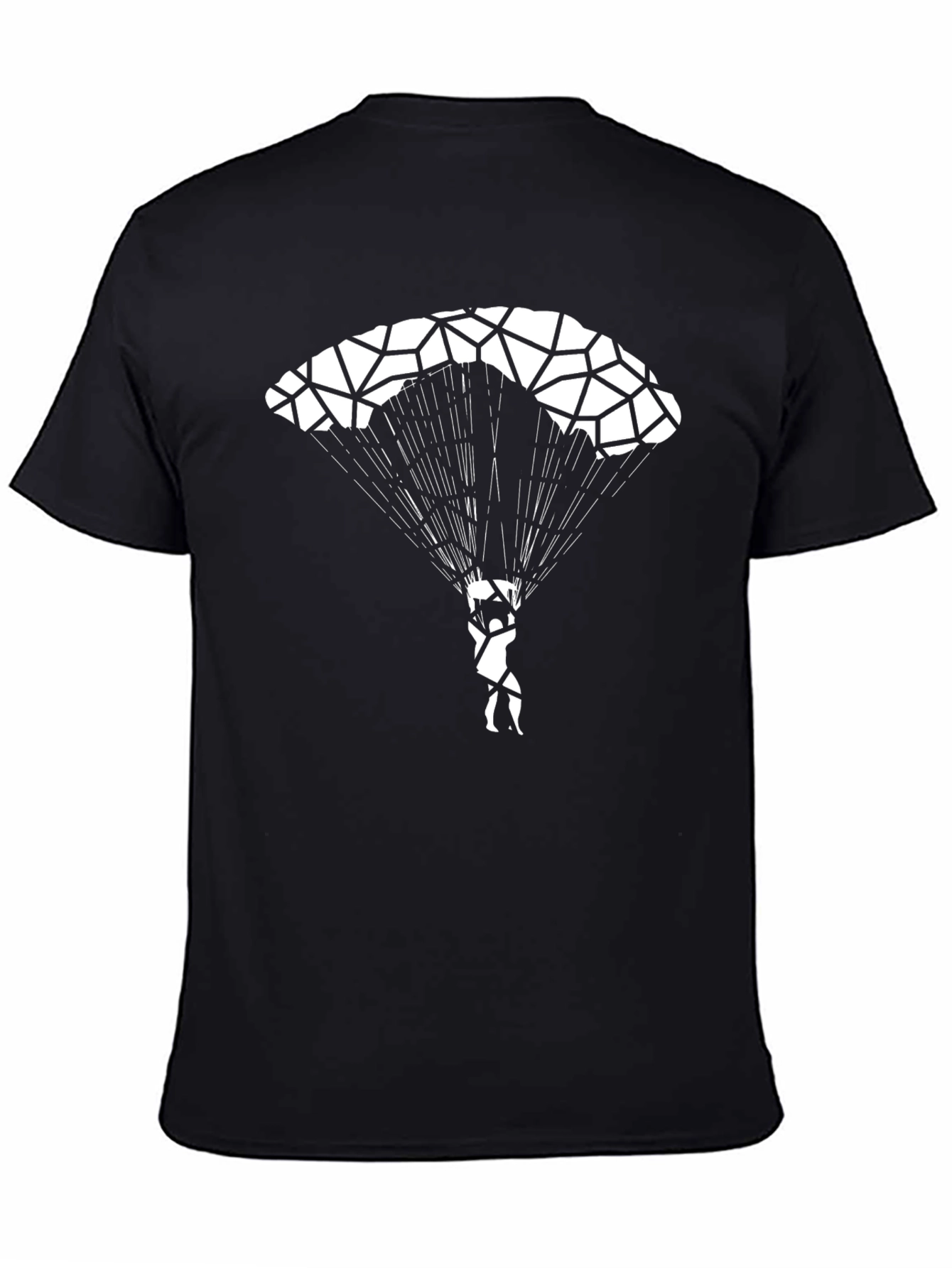 Parachute Graphic Tee - Black Cotton Shirt
