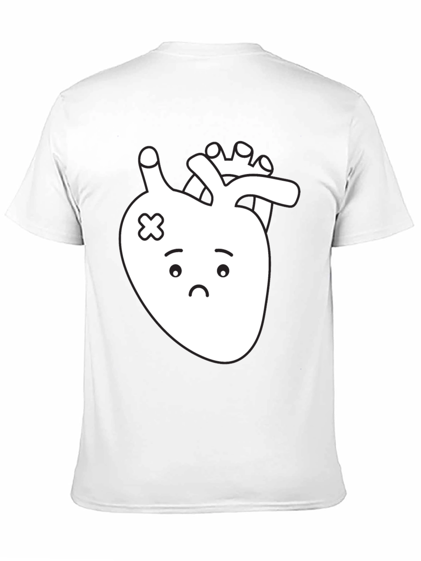 Sad Heart T-Shirt - Black Cotton Graphic Tee
