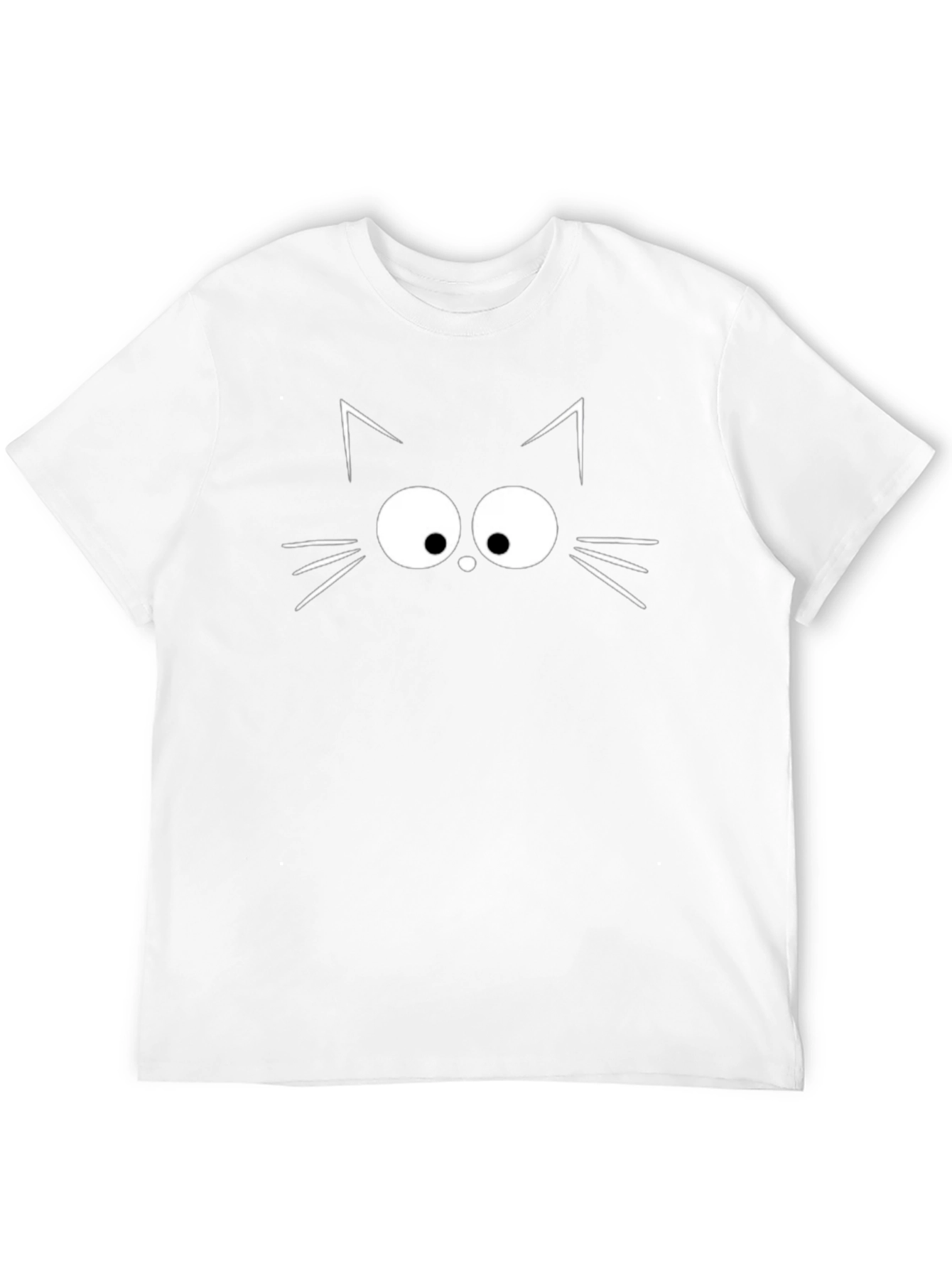 Cat Face T-Shirt - Cute Whiskers & Eyes Design