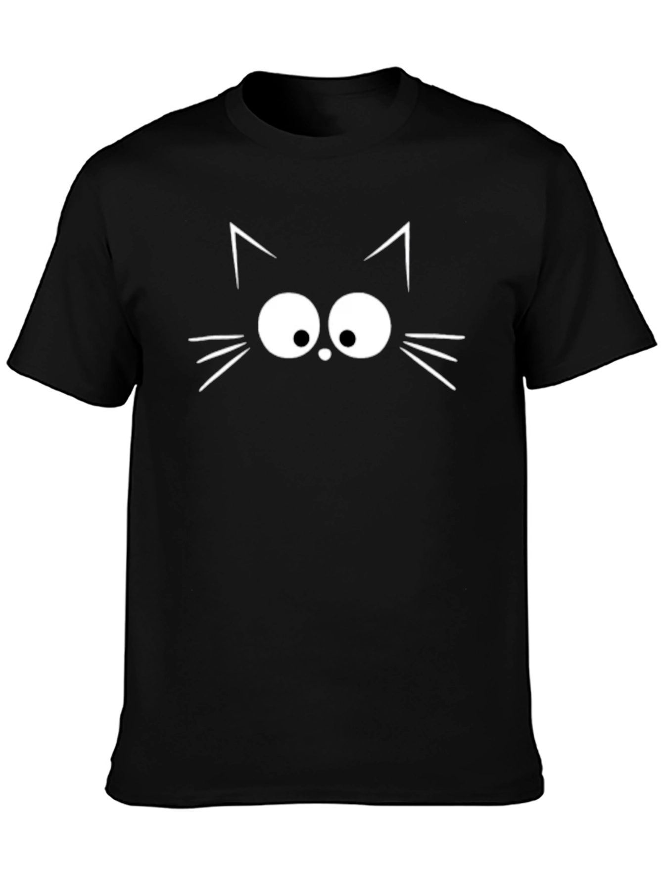 Cat Face T-Shirt - Cute Whiskers & Eyes Design