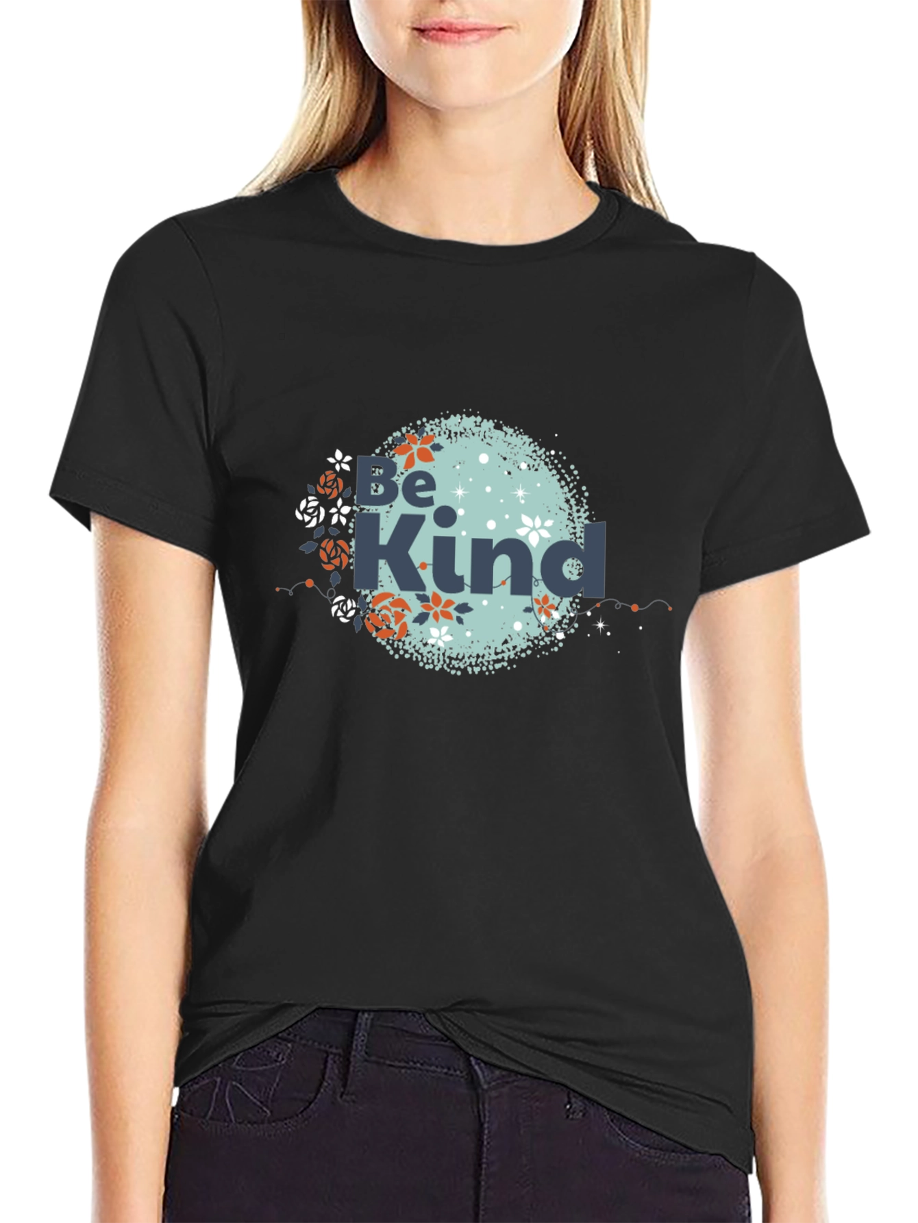 Be Kind Graphic Tee - Soft Black Cotton T-Shirt