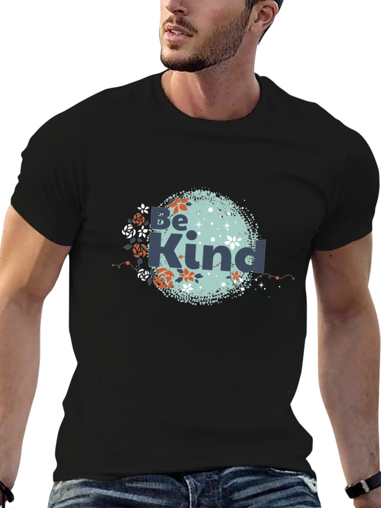 Be Kind Graphic Tee - Soft Black Cotton T-Shirt