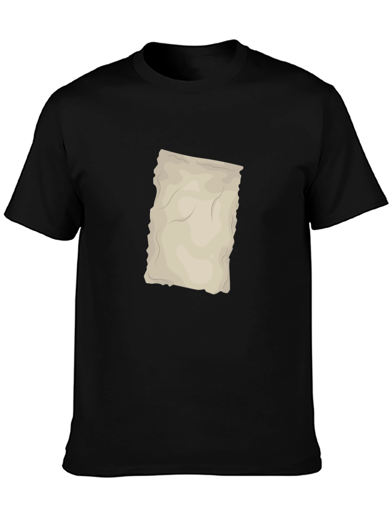 Black T-Shirt with Antique Paper Graphic