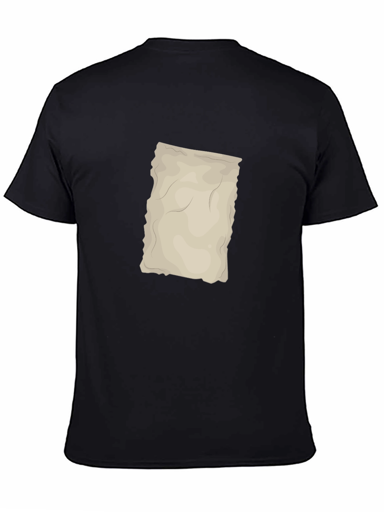 Black T-Shirt with Antique Paper Graphic