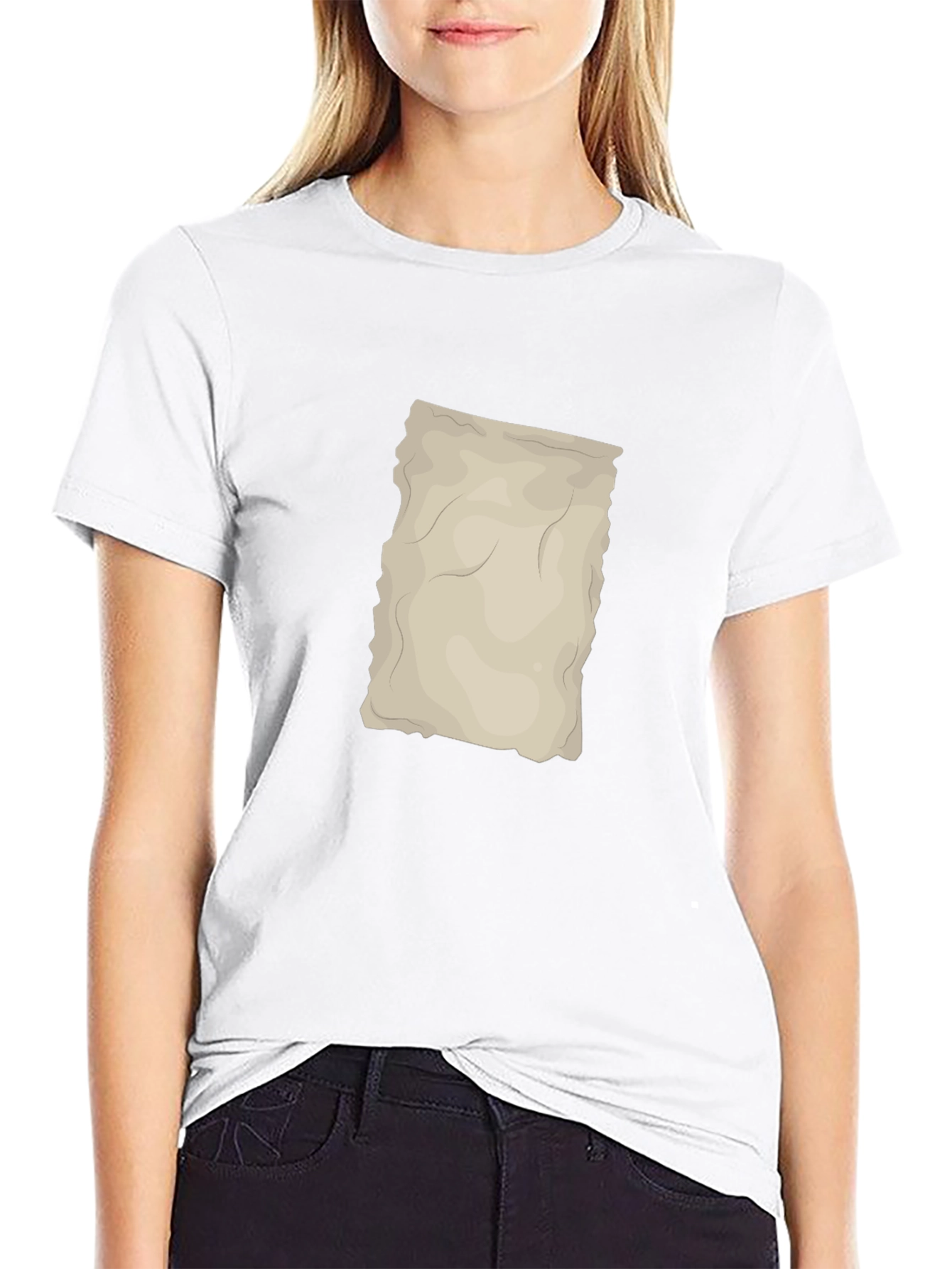 Black T-Shirt with Antique Paper Graphic