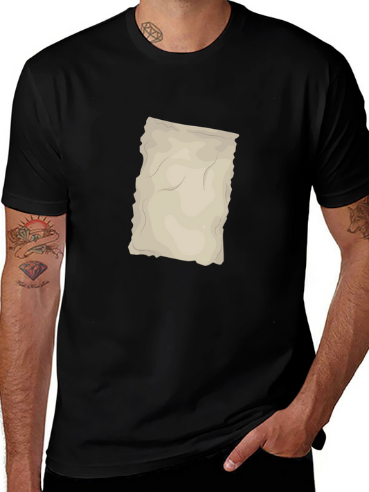Black T-Shirt with Antique Paper Graphic
