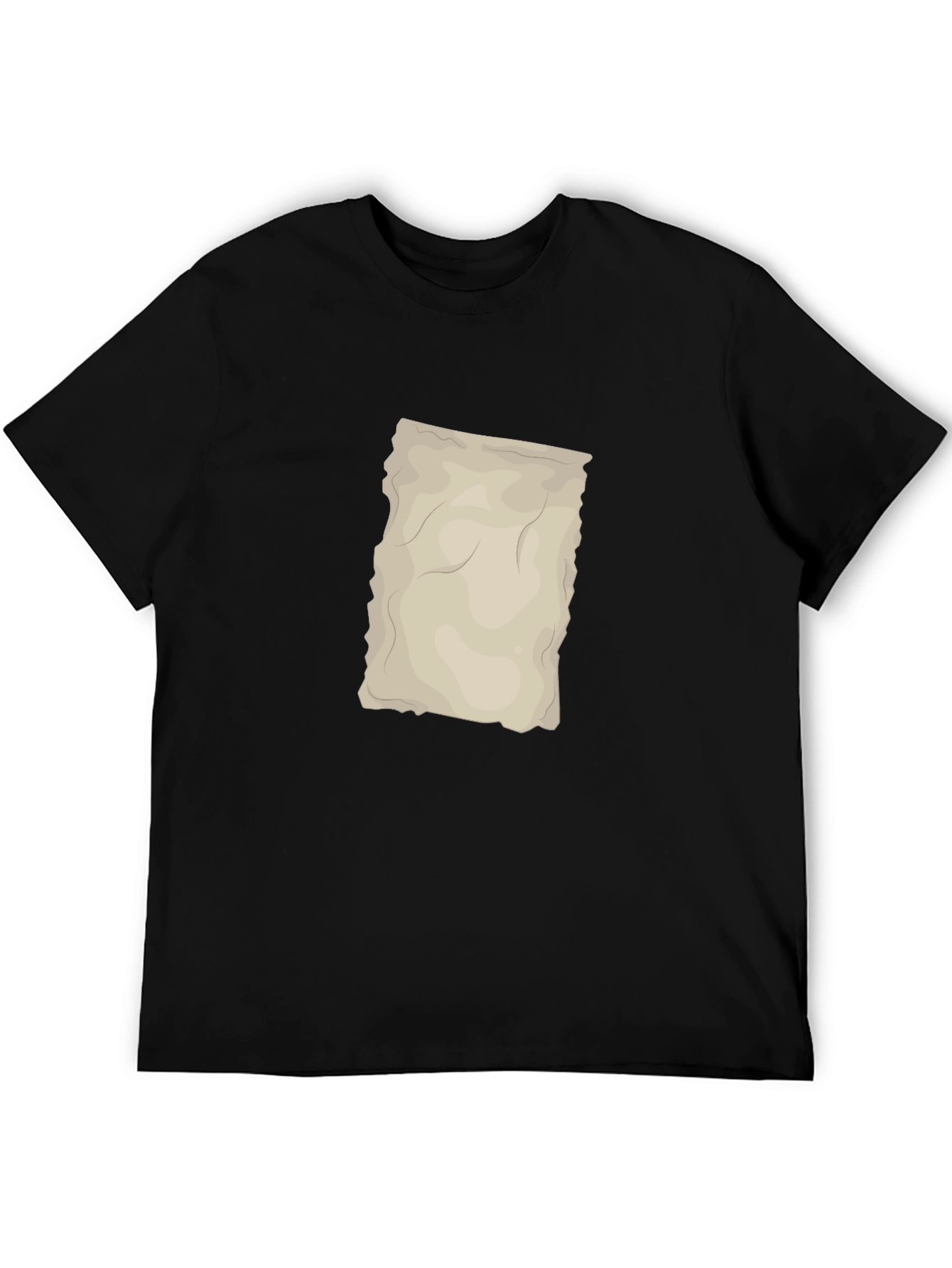 Black T-Shirt with Antique Paper Graphic