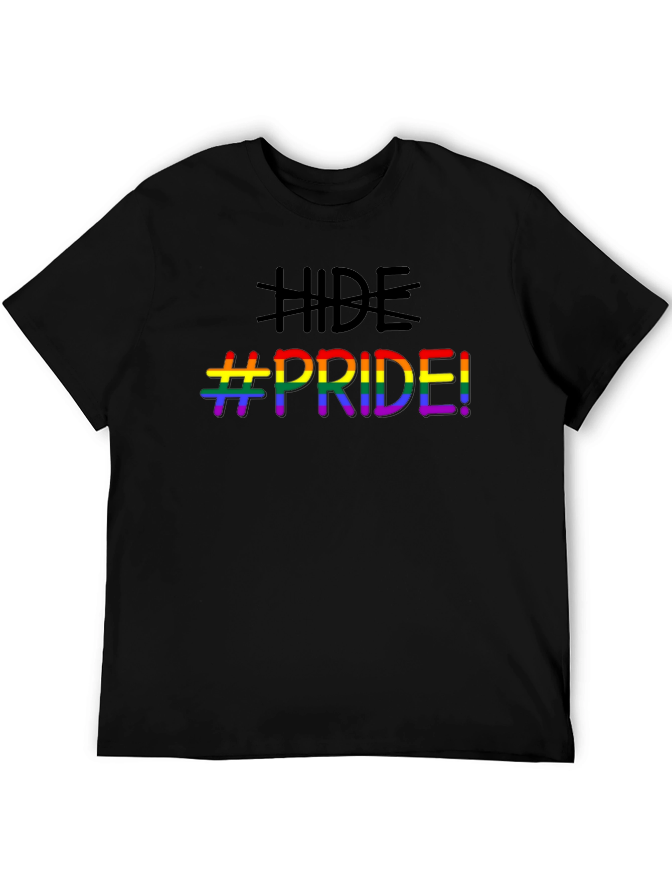 Hide Pride LGBTQ+ Graphic T-Shirt - Black