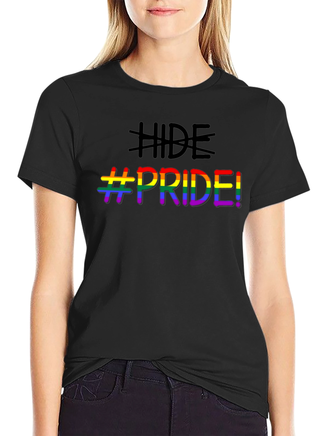 Hide Pride LGBTQ+ Graphic T-Shirt - Black