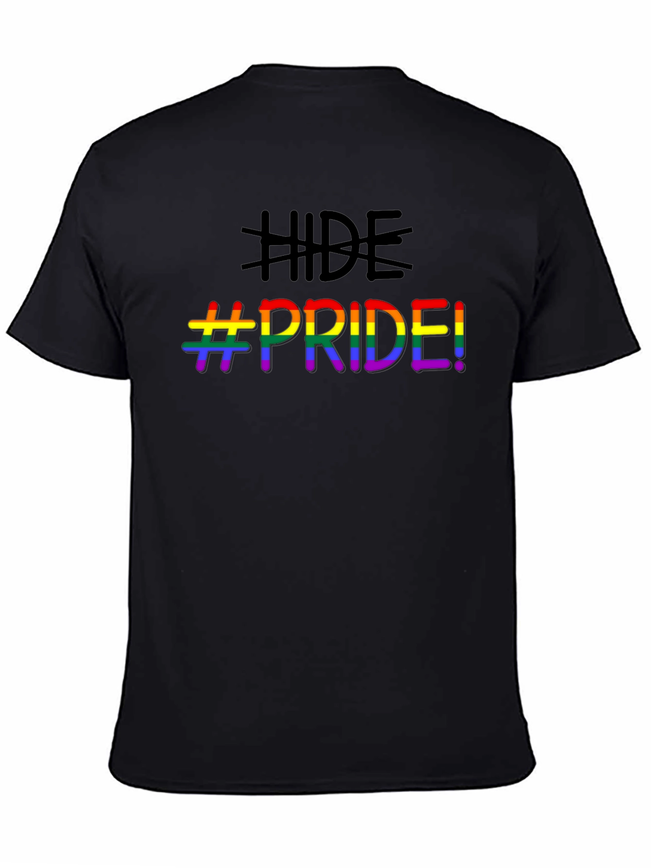 Hide Pride LGBTQ+ Graphic T-Shirt - Black