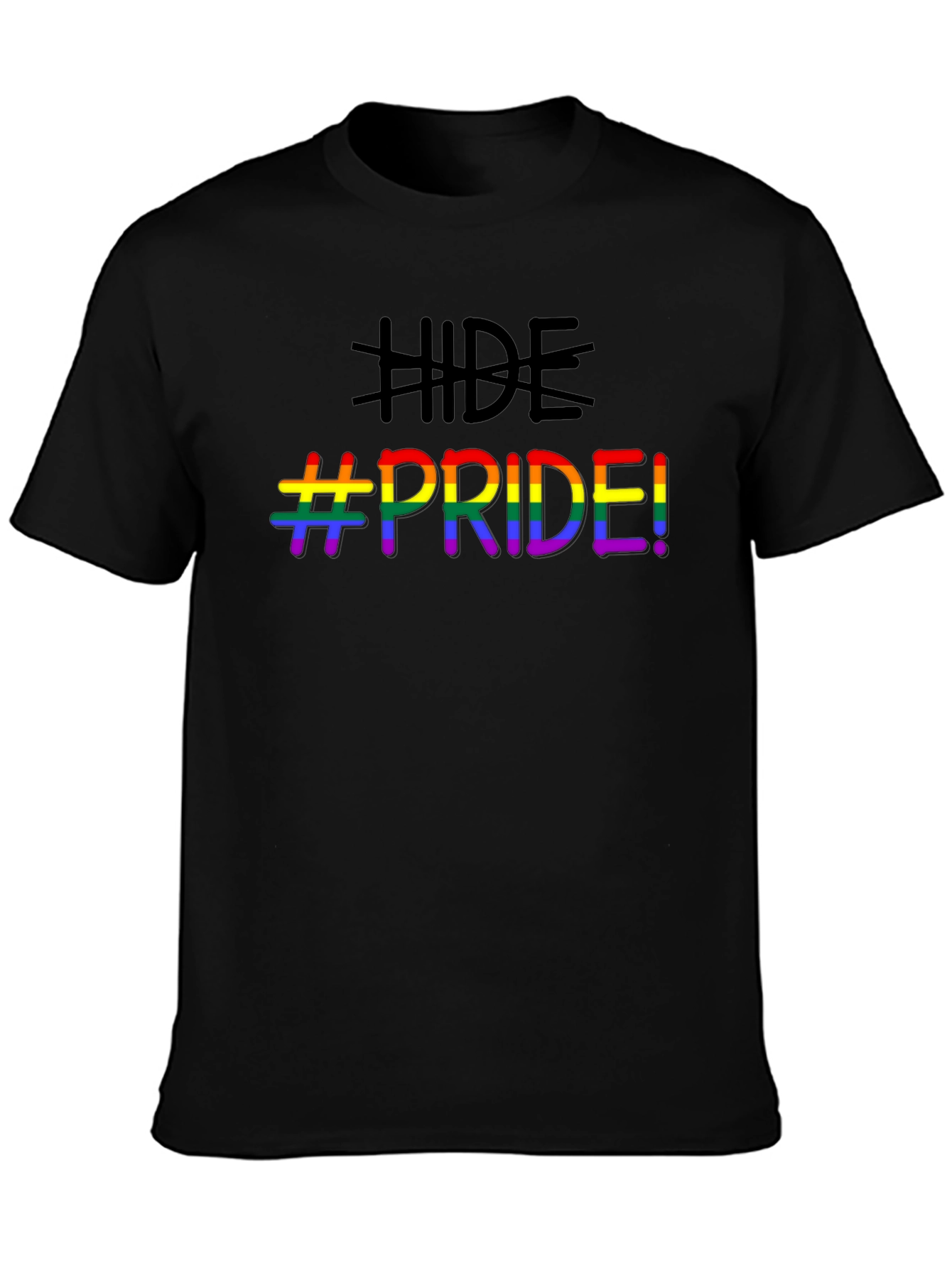 Hide Pride LGBTQ+ Graphic T-Shirt - Black