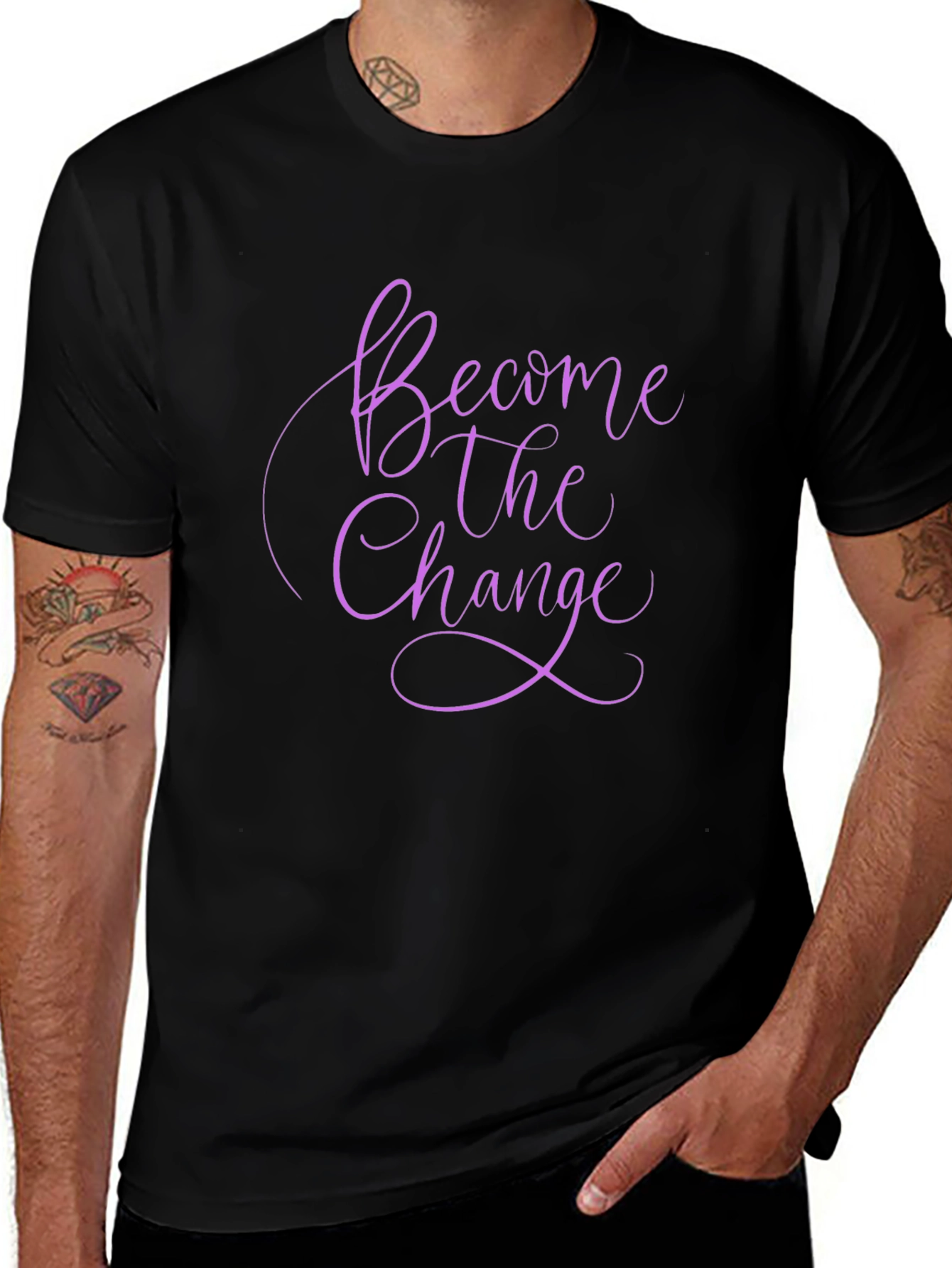 Become The Change Graphic Tee - Stylish Black T-Shirt