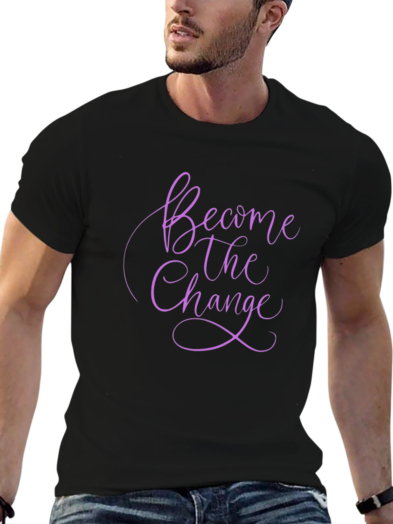 Become The Change Graphic Tee - Stylish Black T-Shirt