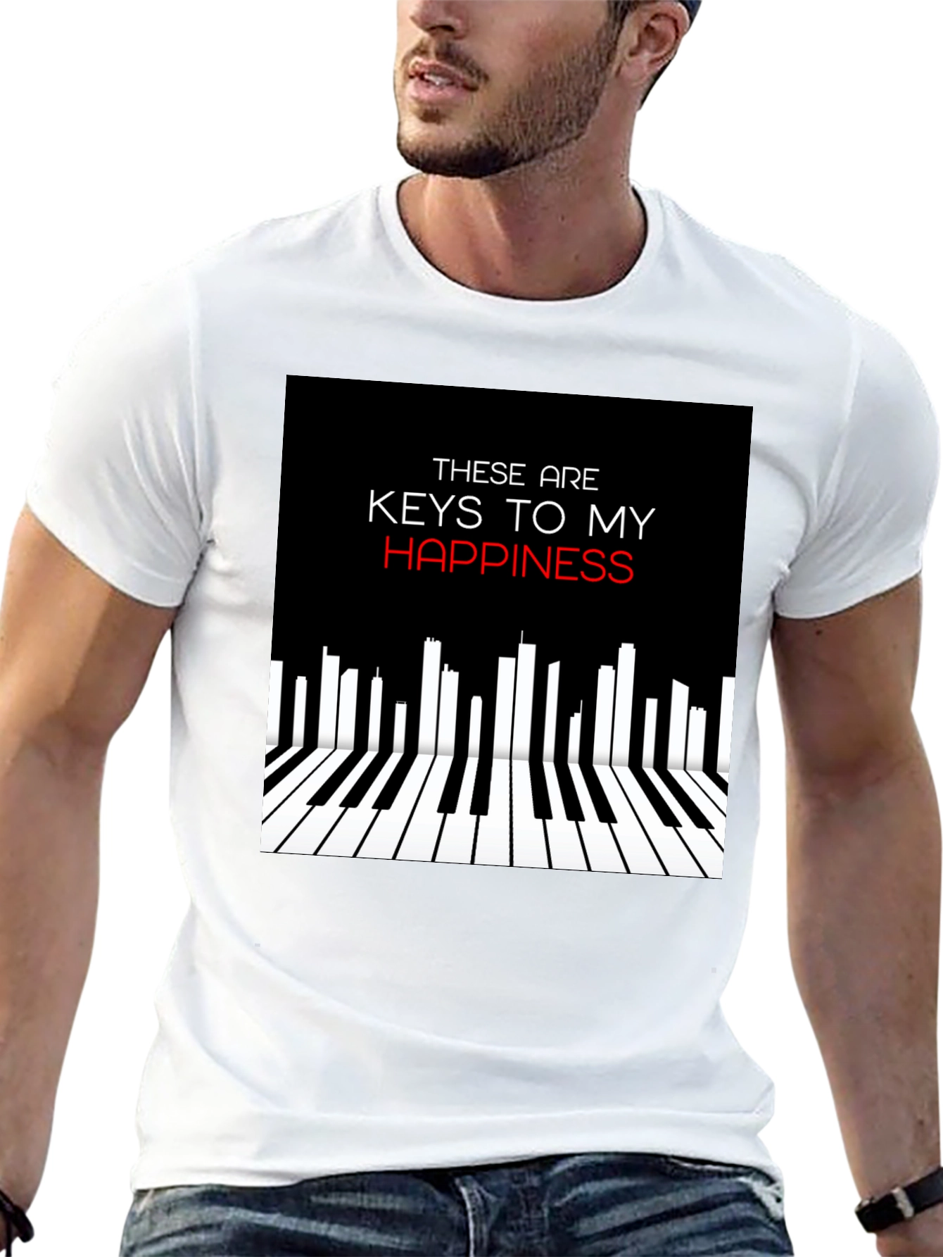 Piano Keys of Happiness Graphic Tee