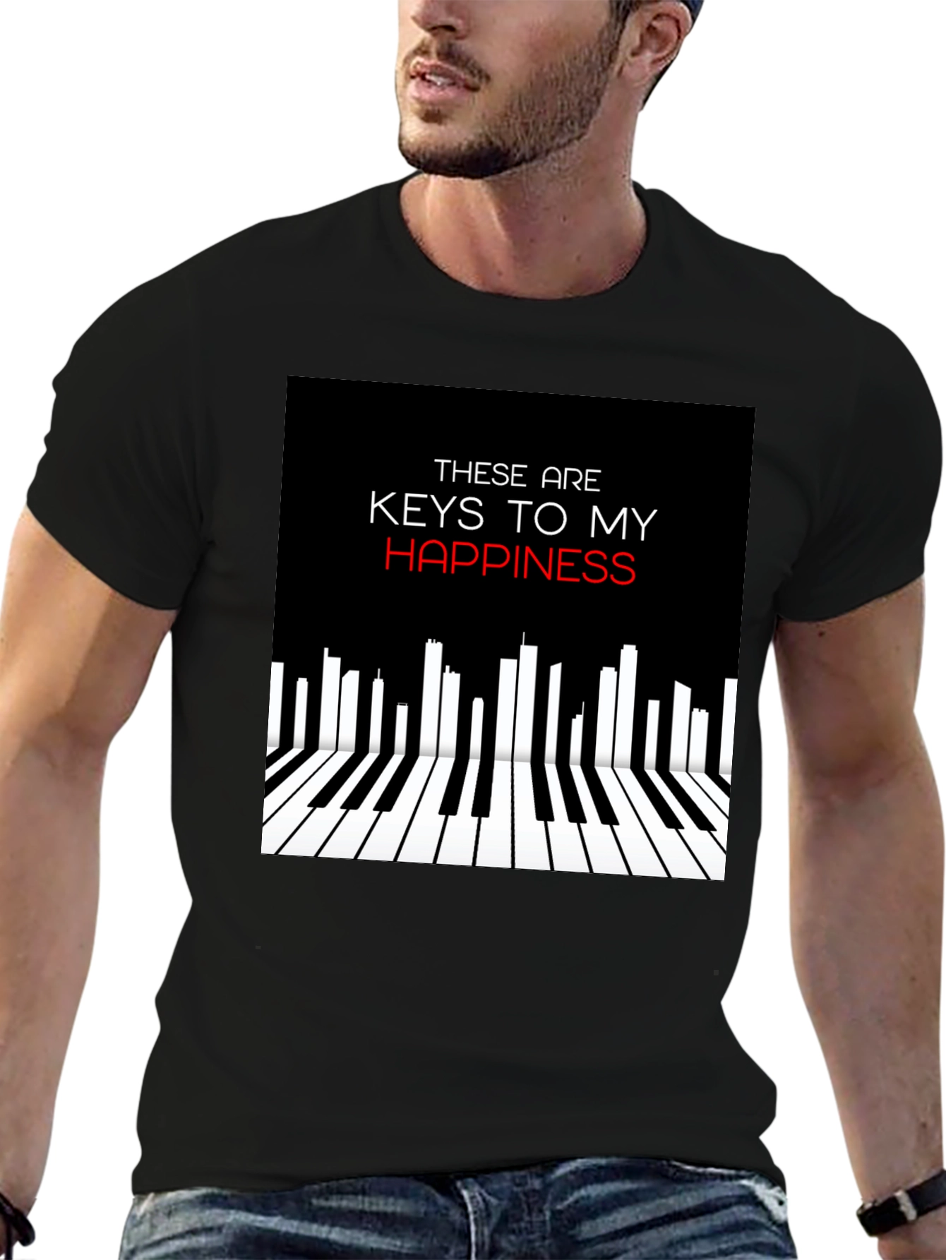 Piano Keys of Happiness Graphic Tee