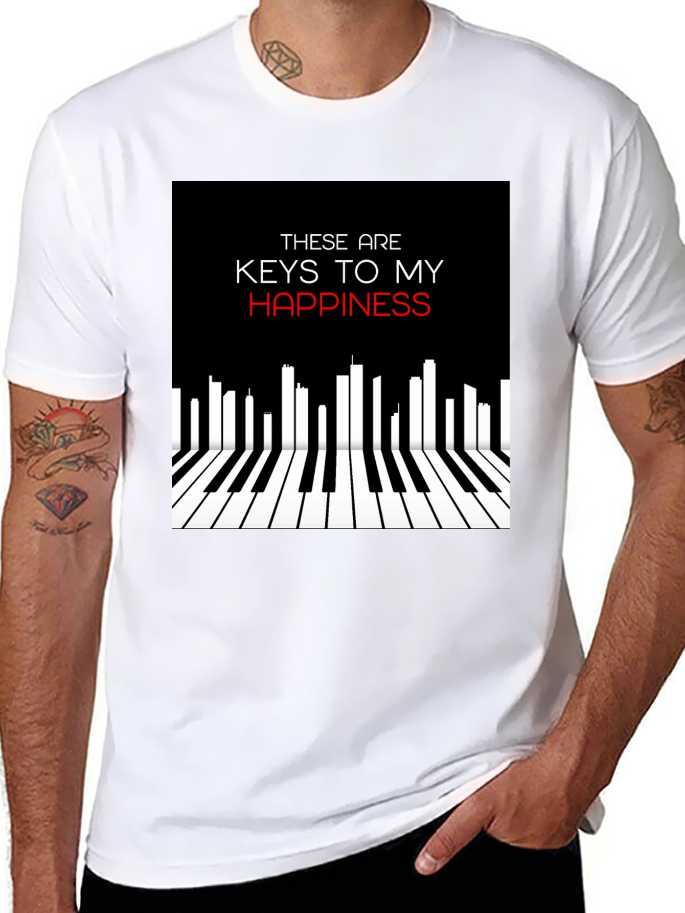 Piano Keys of Happiness Graphic Tee