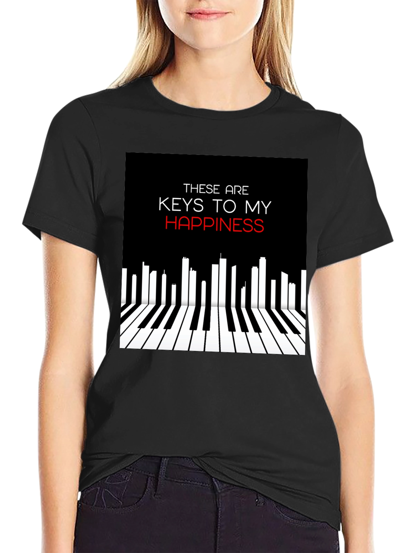 Piano Keys of Happiness Graphic Tee