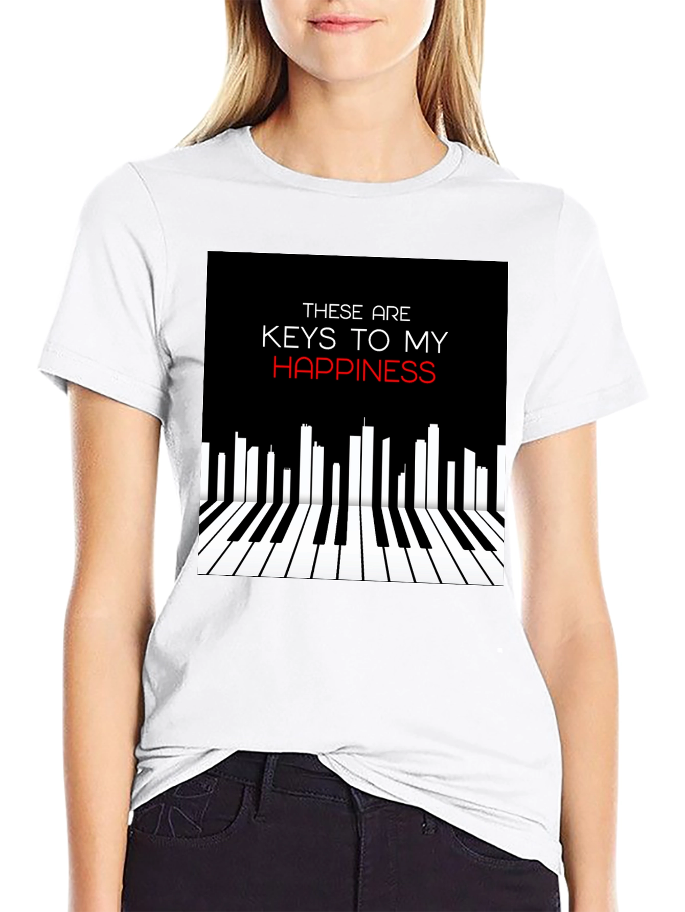 Piano Keys of Happiness Graphic Tee
