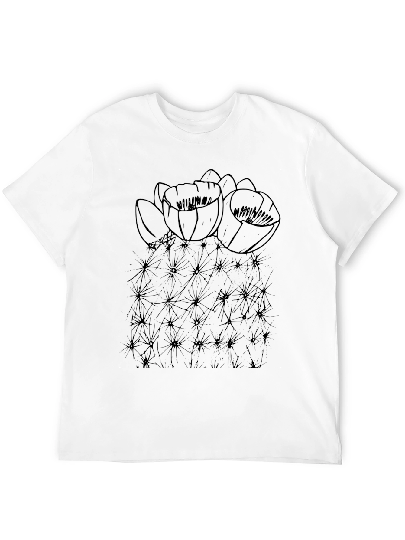 Cactus Flower Graphic T-Shirt - Black
