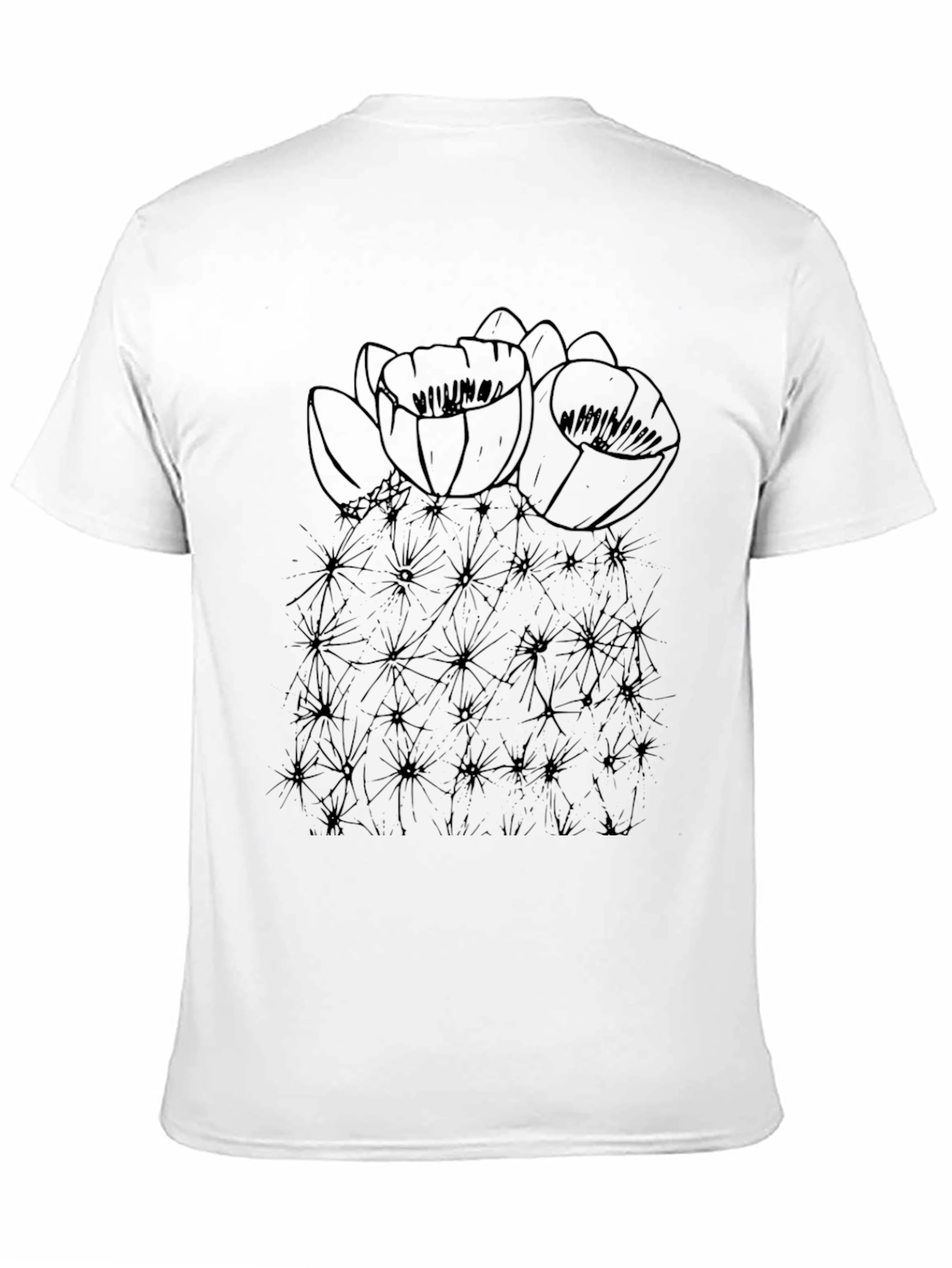 Cactus Flower Graphic T-Shirt - Black