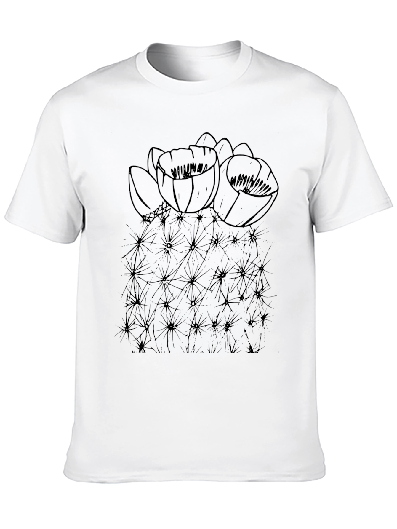 Cactus Flower Graphic T-Shirt - Black